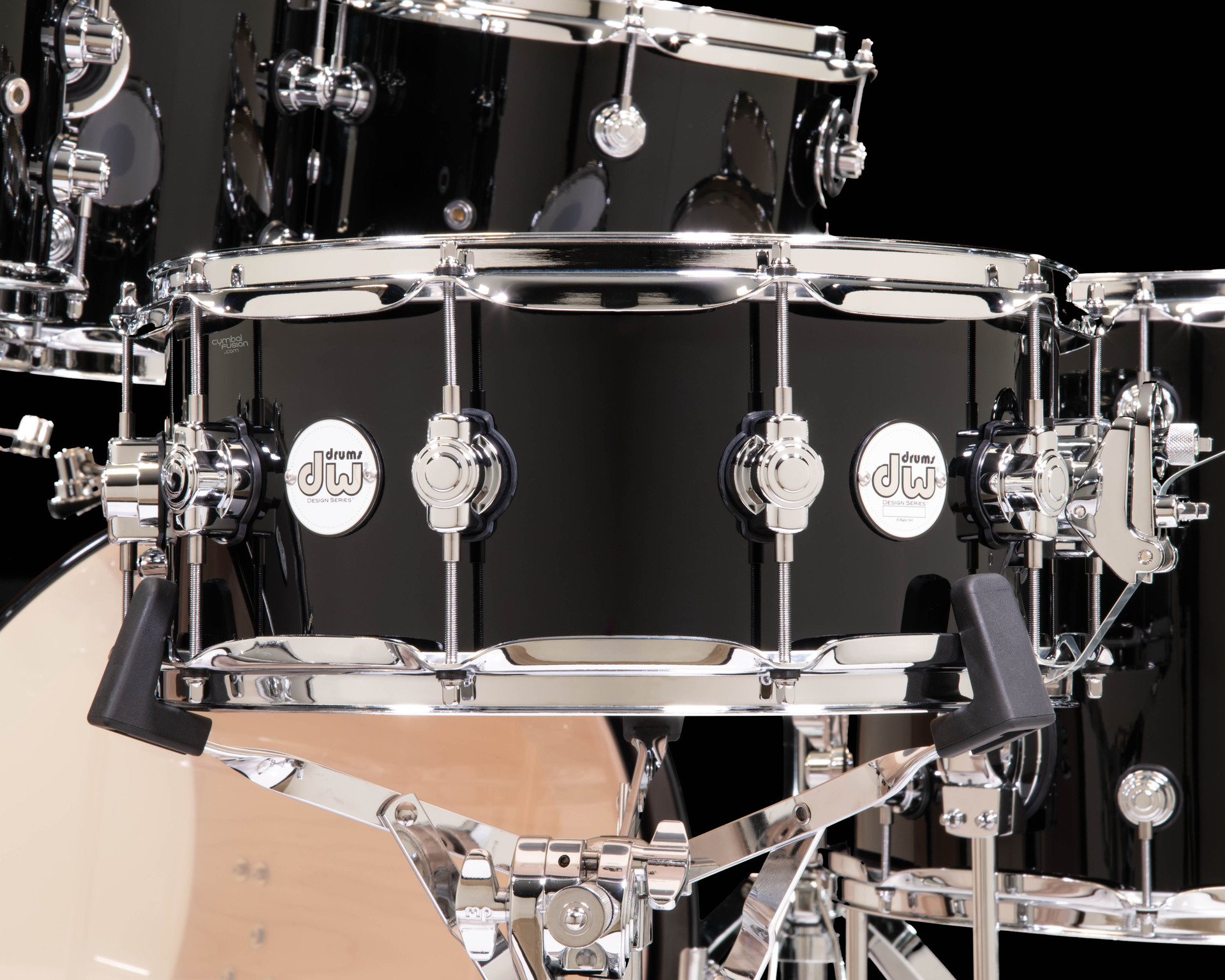 DW Design Series 8pc Drum Set - Piano Black - Double Bass