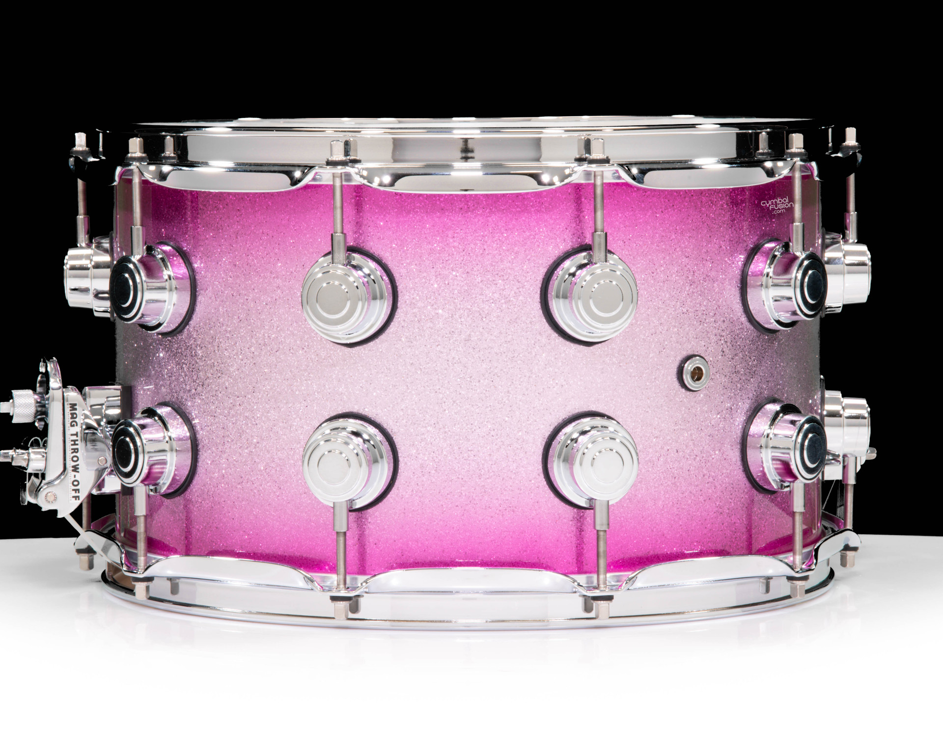 ボンキュートS DW Collector's 8x14 Maple SSC Snare Drum - Hot Pink Sparkle Burst