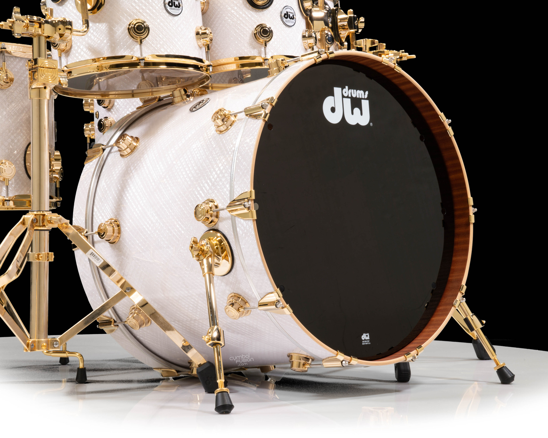 DW Collector's 7pc Maple/Mahogany Kit - White Crystal w/Gold HW