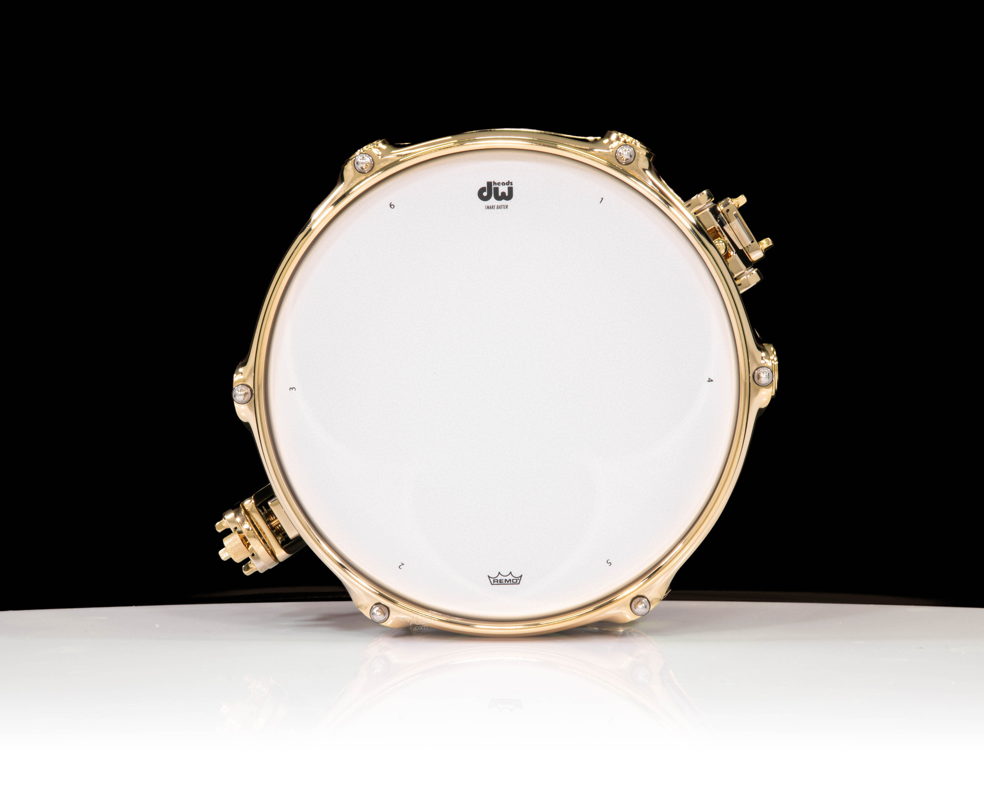 DW Collector's 5x10 SSC Gloss Black Snare - Gold Hardware