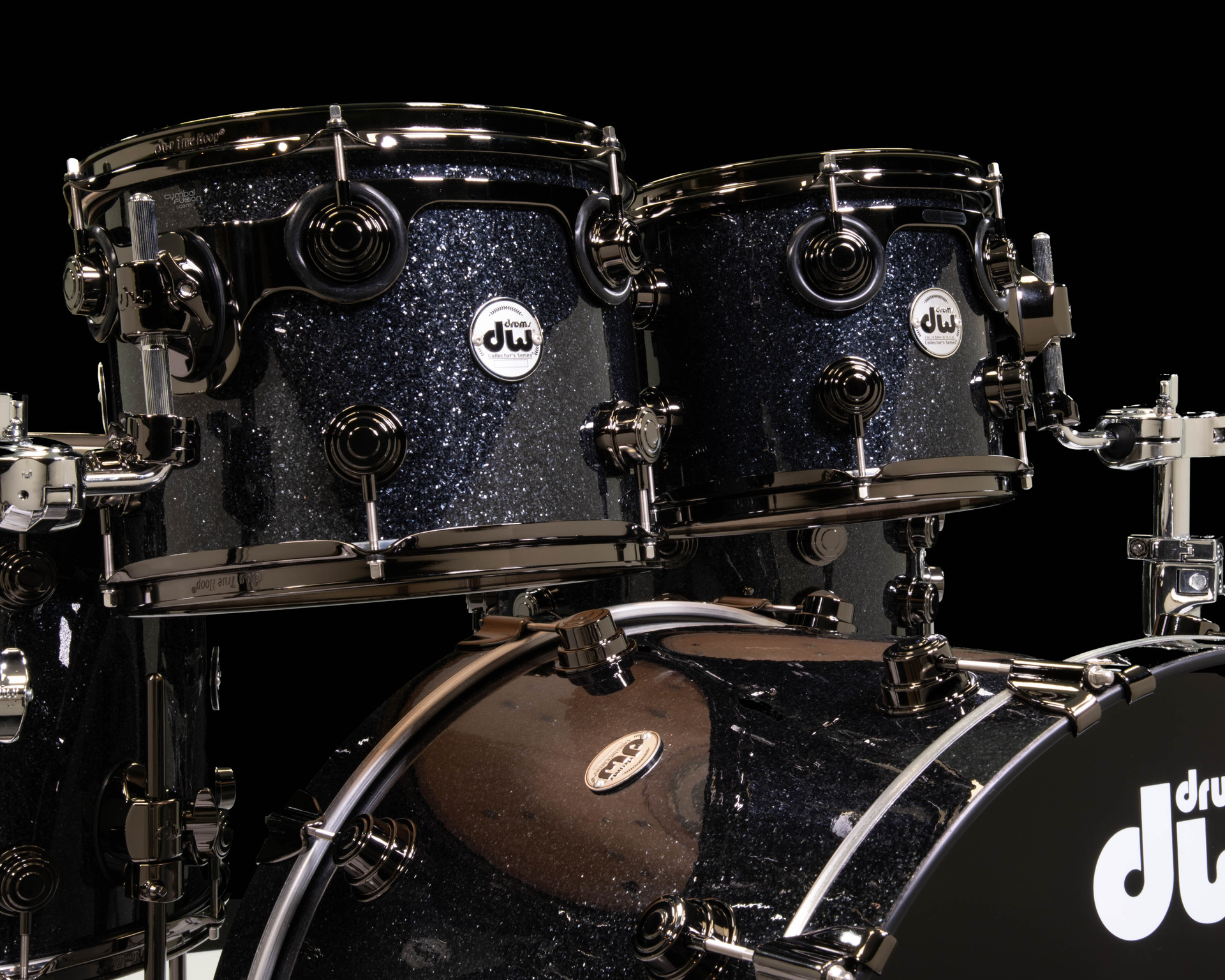 DWE CDフルセット DW Collector's 6pc SSC Maple Kit - Black Ice w/Black Nickel
