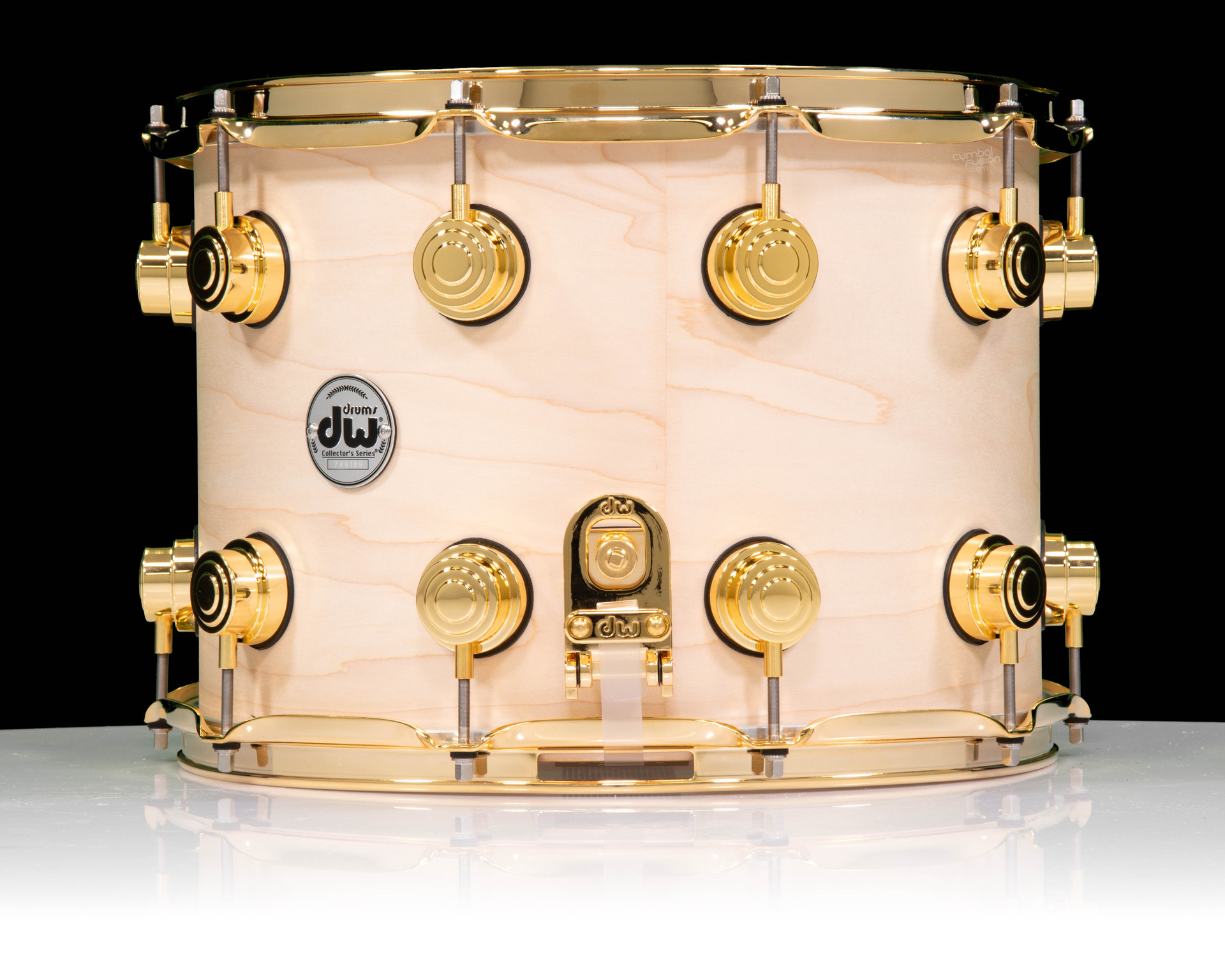 GANK DRUM スティールパン ゴールド DW Collector's 10x14 SSC Maple Snare – Natural Satin w/ Gold HW