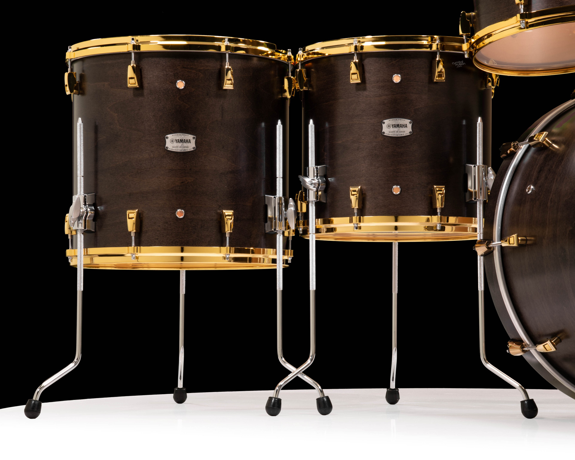 Yamaha PHX Hybrid Shell Drum Set 8/10/12/14/16/22 Matte Black Gold