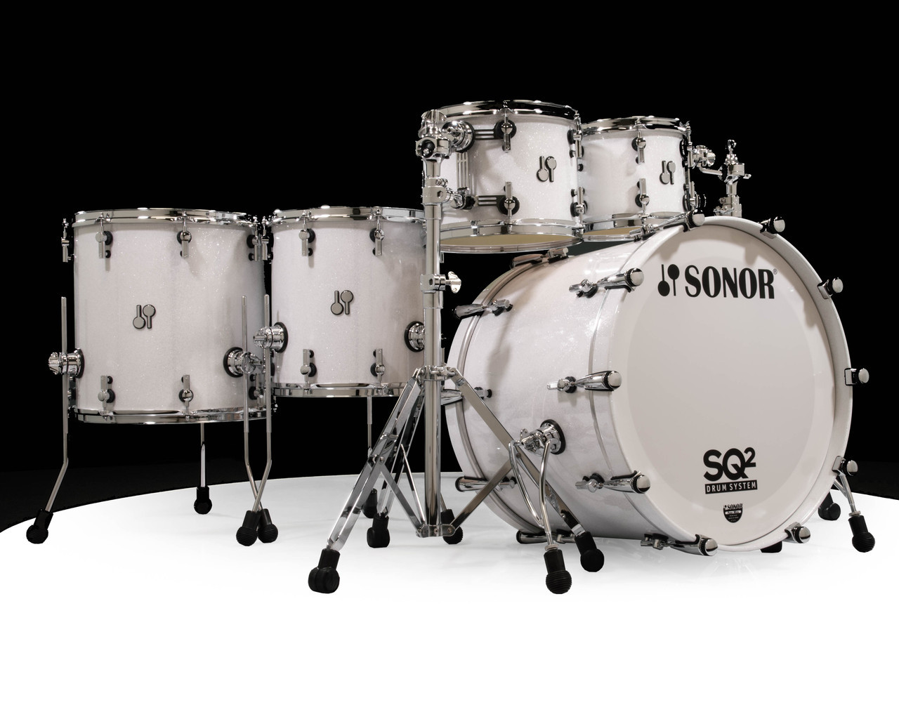 Sonor SQ2 5pc Vintage Beech Kit - White Sparkle 10/12/14/16/22