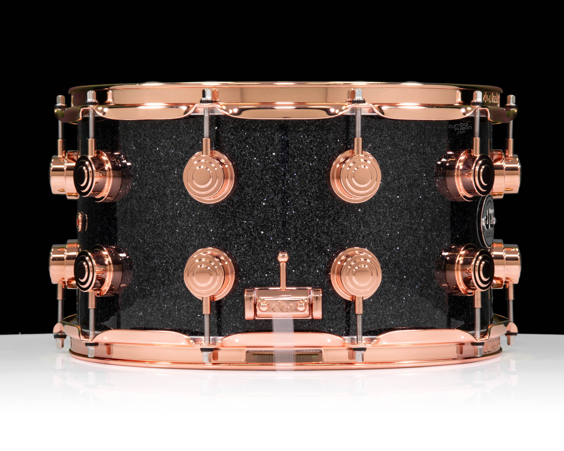 DW Collector's SSC Maple 8x14 Snare Drum - Black Ice - Copper HW