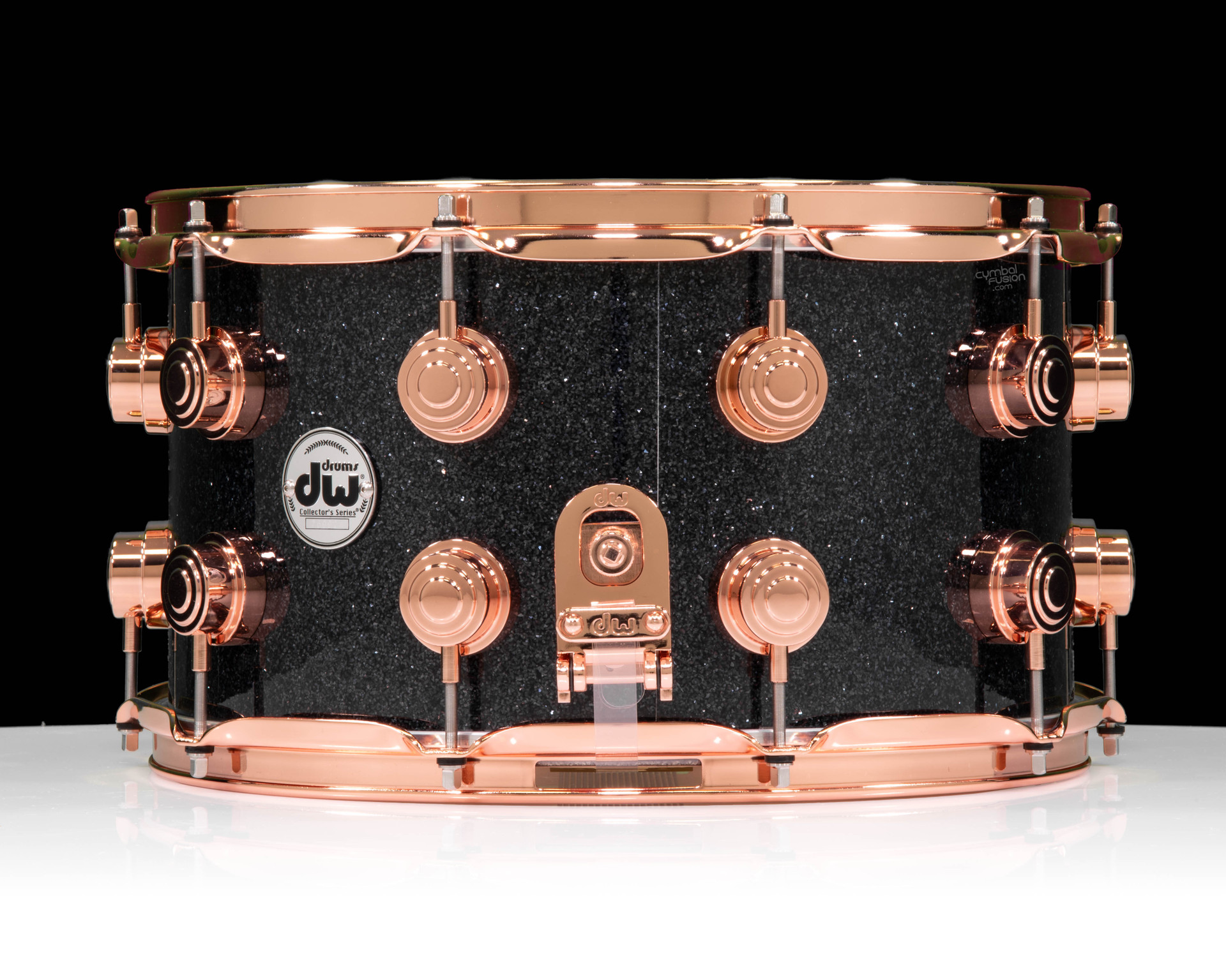 DW Collector's SSC Maple 8x14 Snare Drum - Black Ice - Copper HW