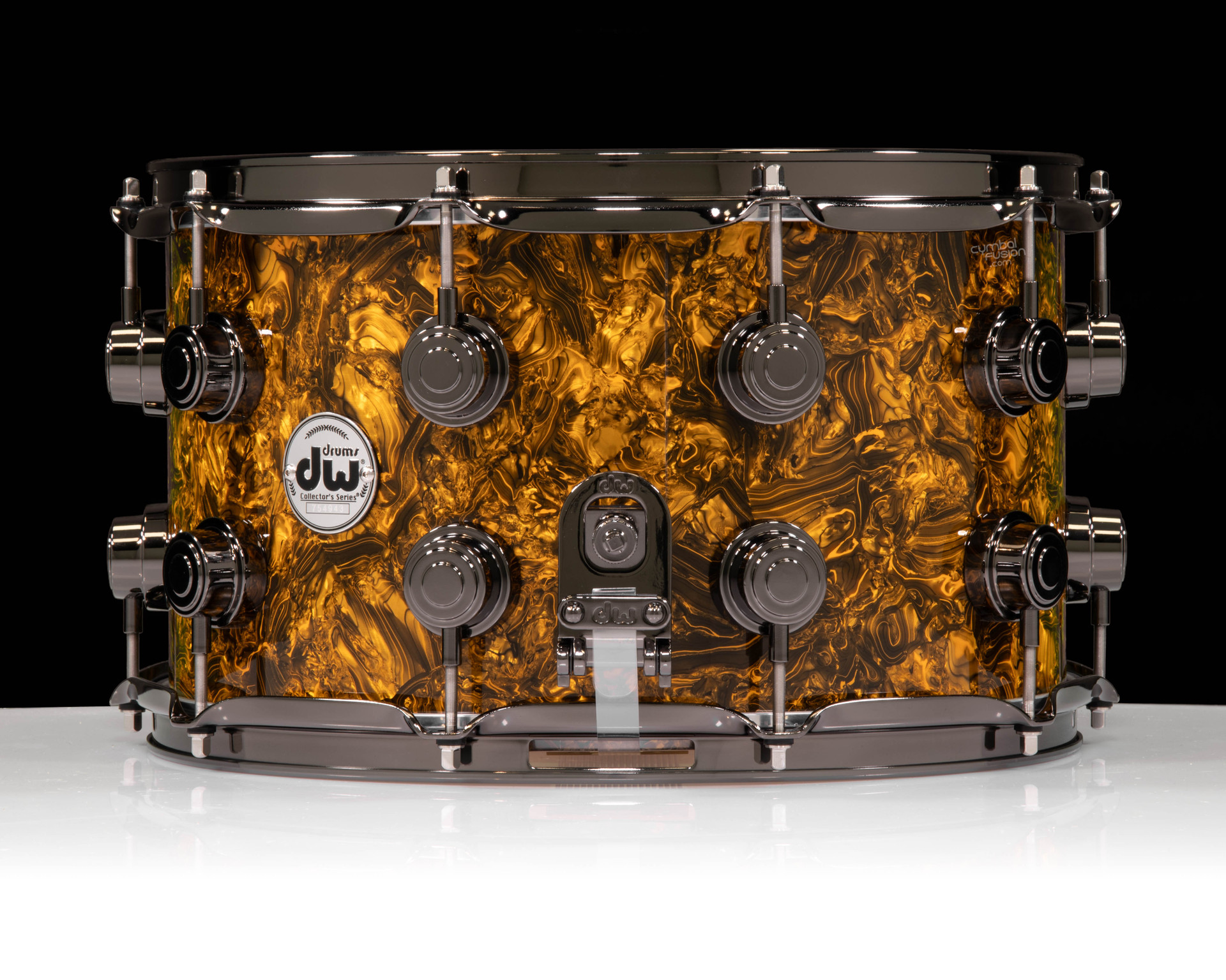DW Collector's 8x14 SSC Maple Snare - Gold Abalone w/Black Nickel