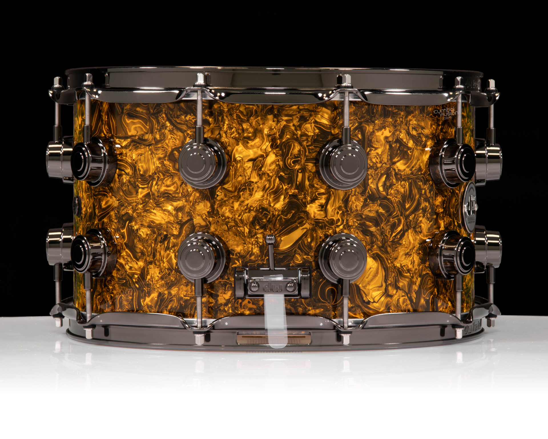 DW Collector's 8x14 SSC Maple Snare - Gold Abalone w/Black Nickel