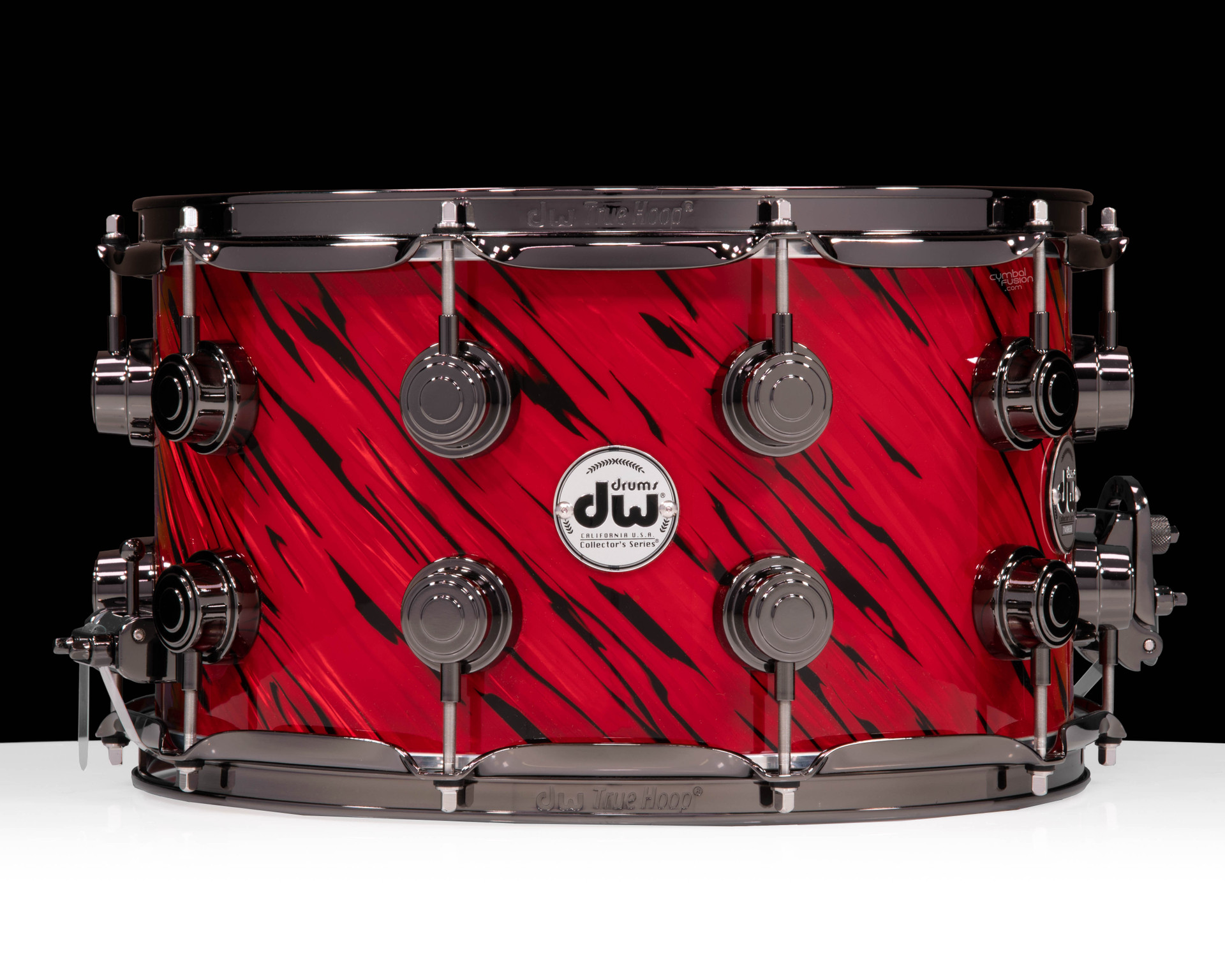 DW Collector's SonicPly 8x14 Snare - Twisted Red Lava with Black