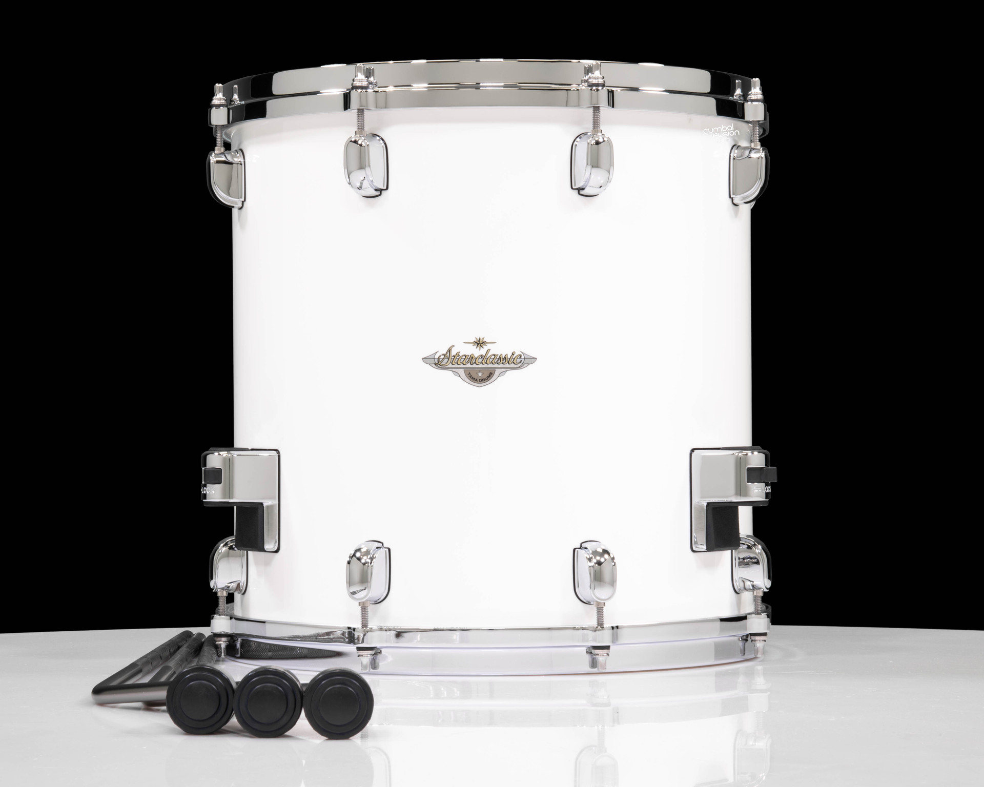 Tama Starclassic Maple 14”x14” Floor Tom – Piano White w/ Chrome