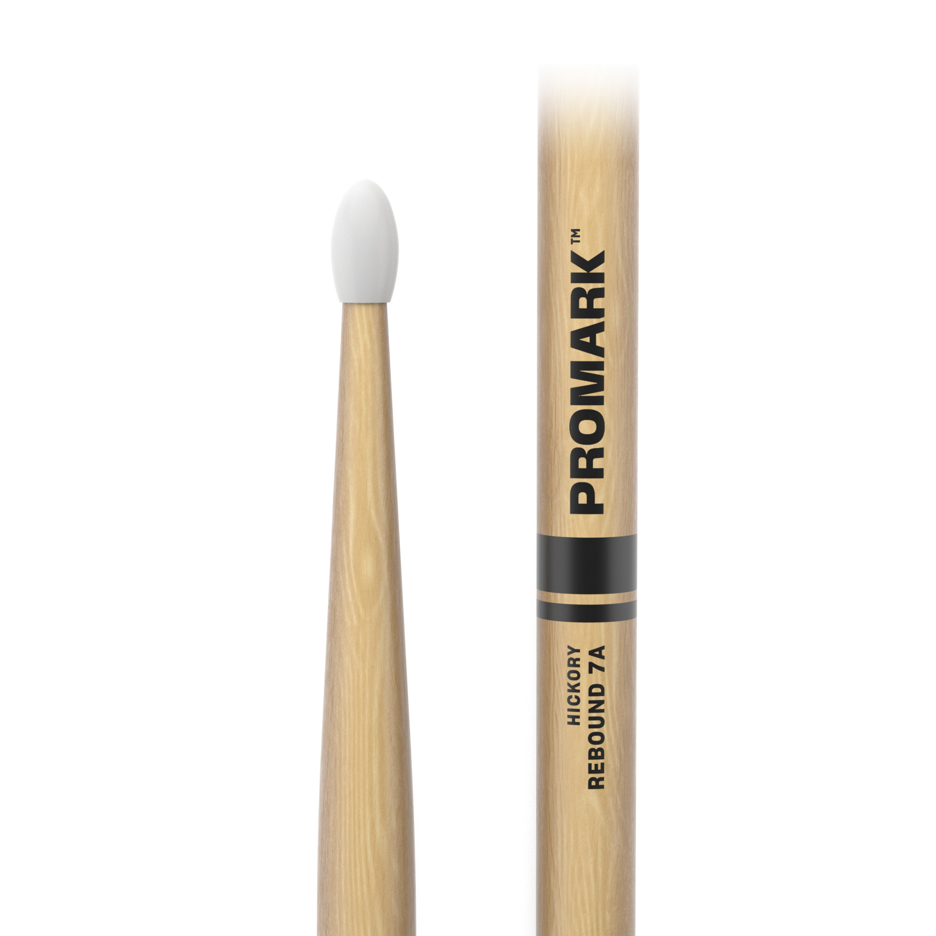 Promark Rebound 7A Hickory Drumstick, Oval Nylon Tip