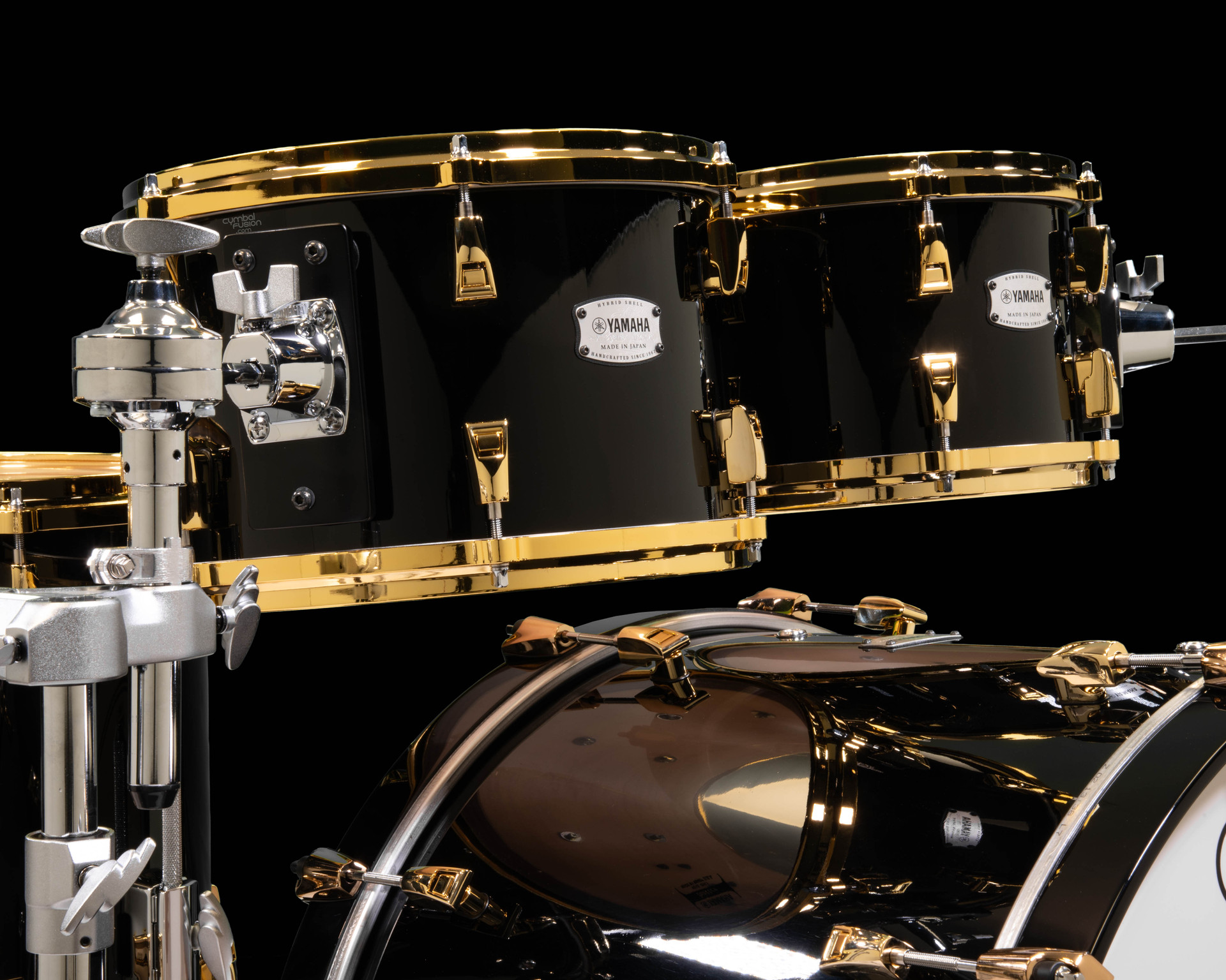 Yamaha PHX Shell Pack Solid Black Gold 10/12/14/16/22 No Mount