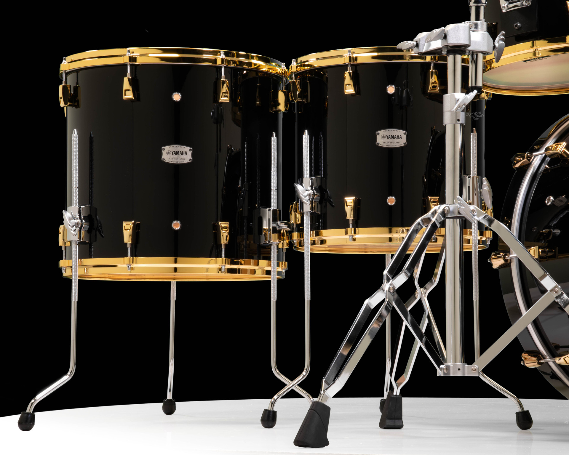 Yamaha PHX Shell Pack Solid Black Gold 10/12/14/16/22 No Mount