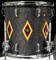 Ludwig Legacy Mahogany 3pc Shell Pack - Flash Diamond Inlay- Charcoal