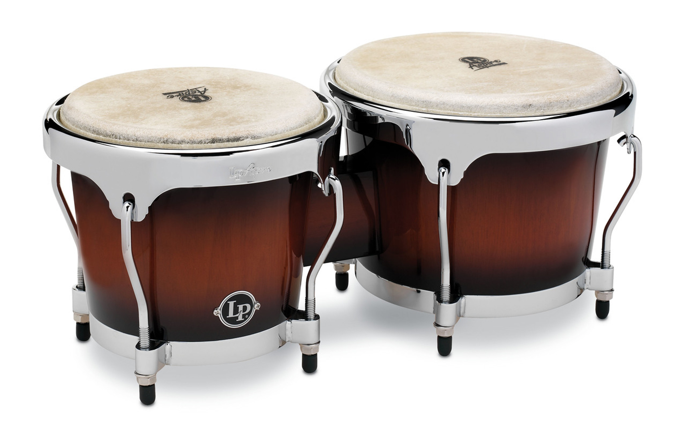 LP Aspire Wood Bongo, Sunburst, Chrome Hardware