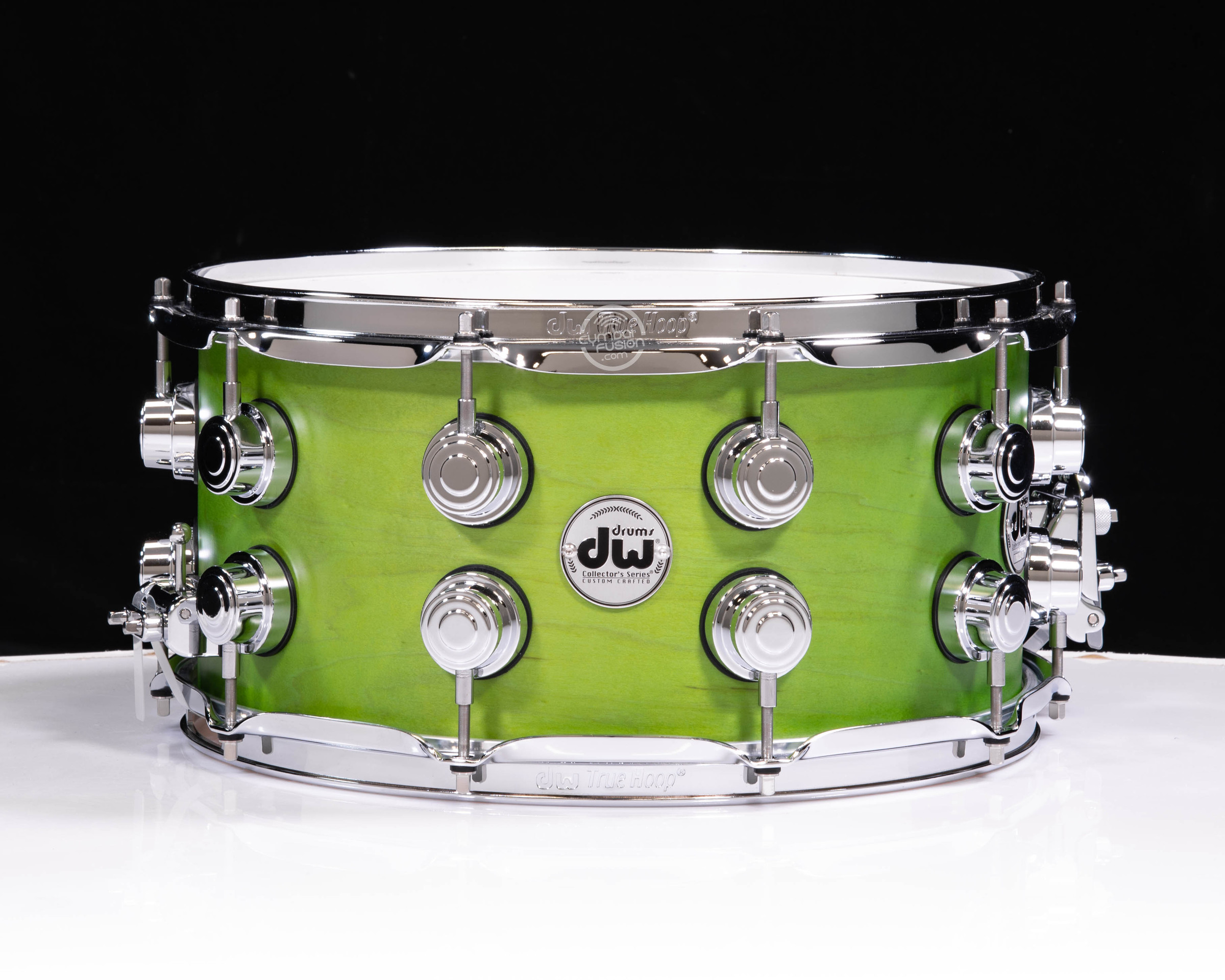 DW Collector's Pure Maple 7x14 Snare Drum - Lime Green Satin Oil