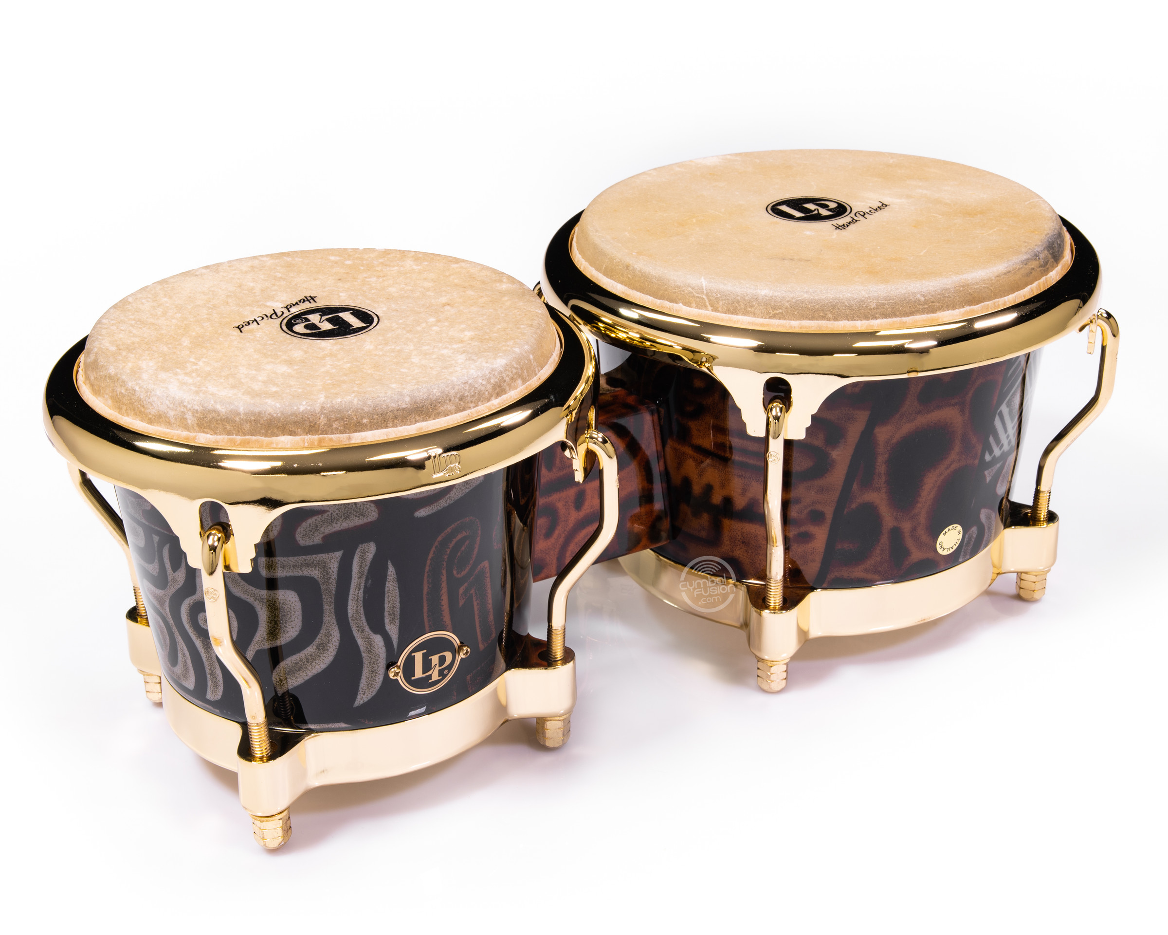 LP Limited Edition Tribal Finish Fiberglass Bongos with Gold Hardware