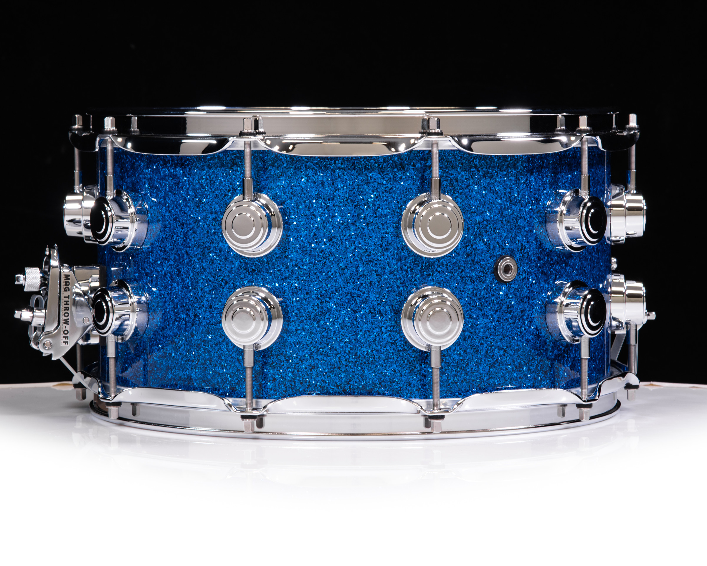 DW Collector's 7x14 SSC Maple Snare - Blue Glass with Chrome