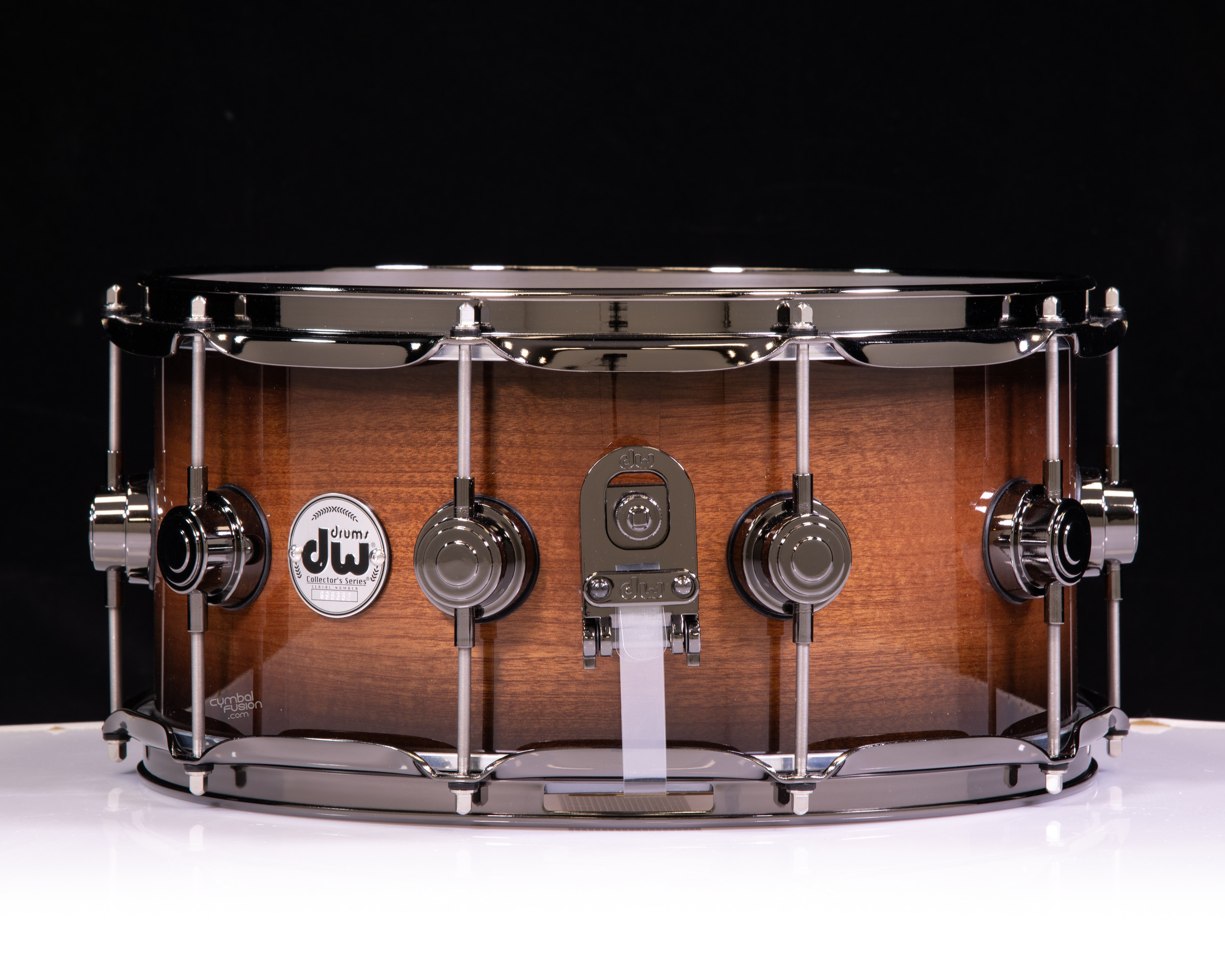 DW Collector's 6.5x14 Mahogany Spruce Snare - Candy Black Burst