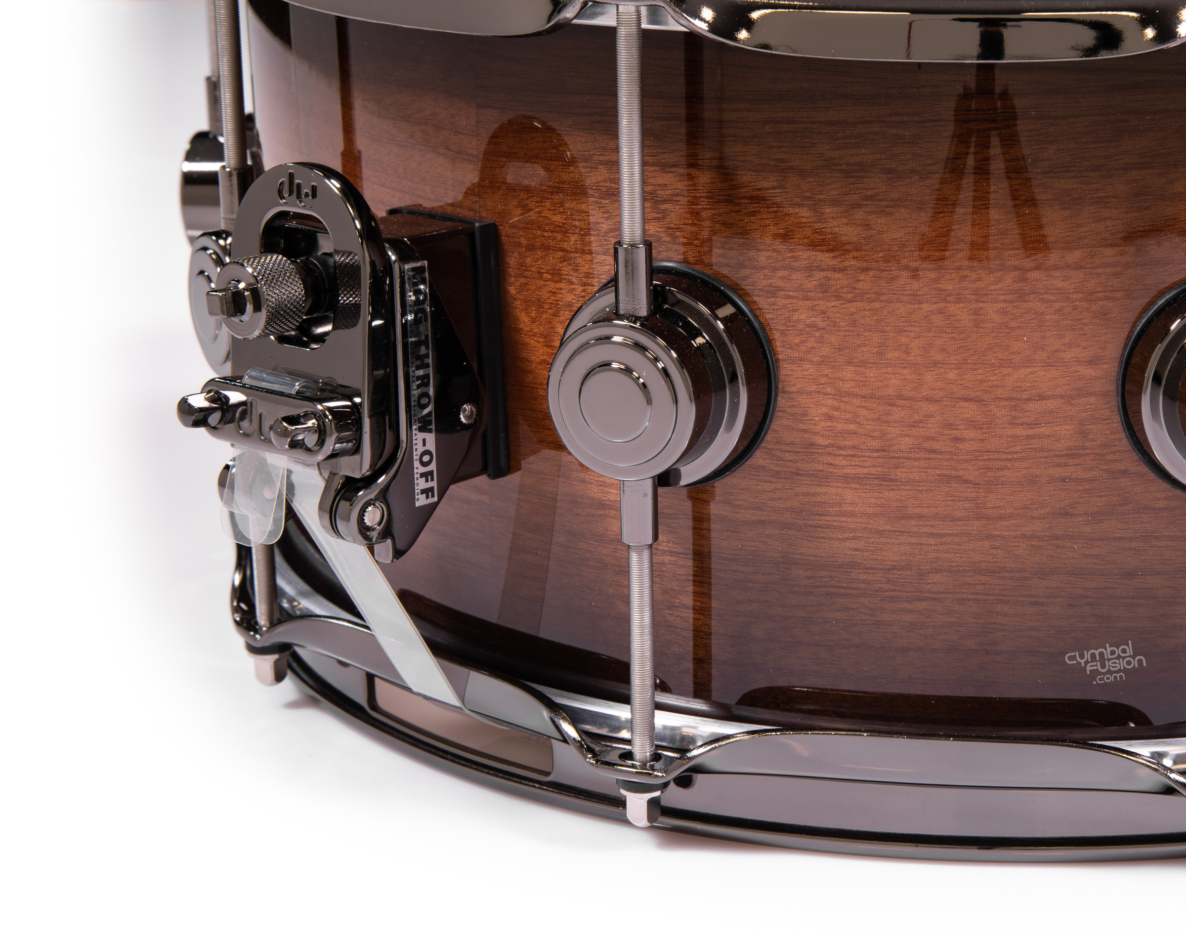 DW Collector's 6.5x14 Mahogany Spruce Snare - Candy Black Burst