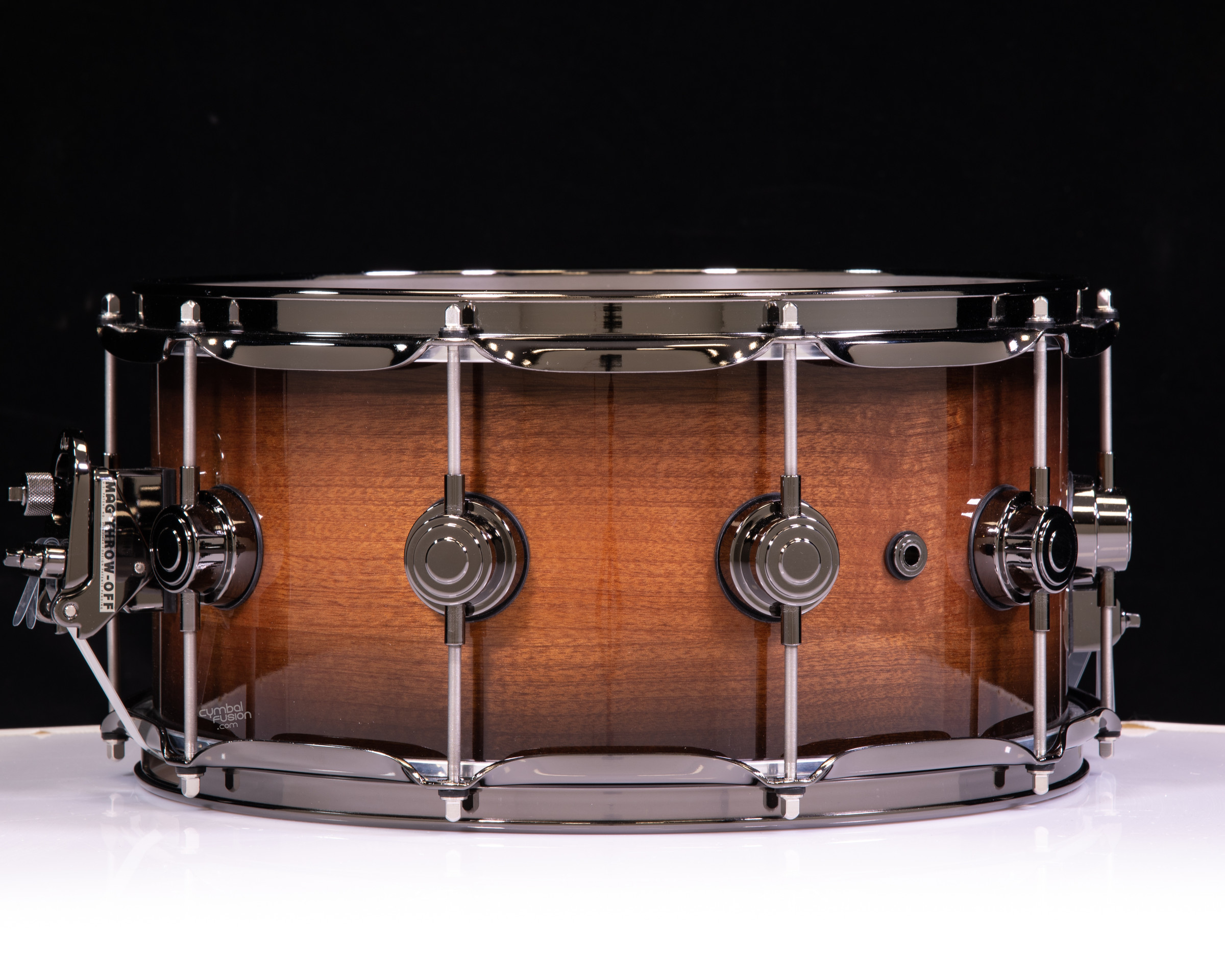 DW Collector's 6.5x14 Mahogany Spruce Snare - Candy Black Burst