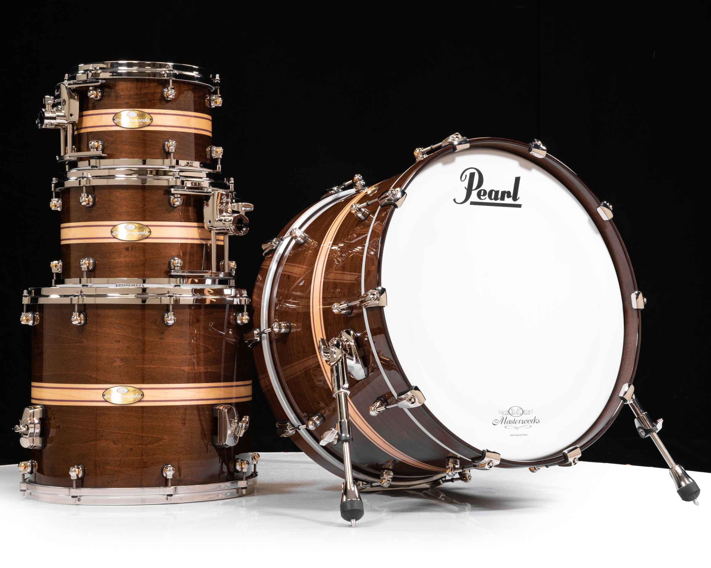 Used Pearl Masterworks 4pc Shell Pack - Walnut Stain Natural