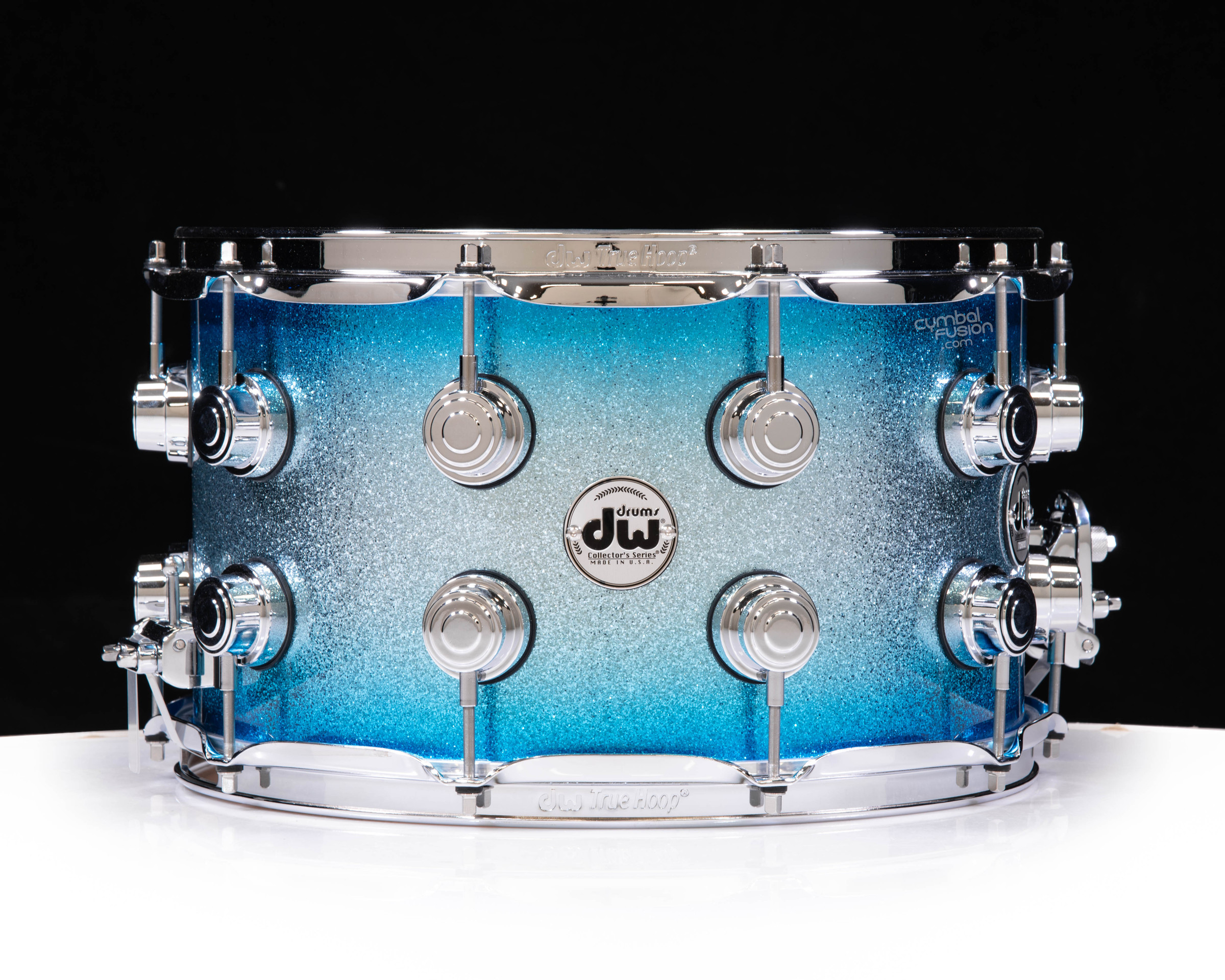 DW Collector's 8x14 SSC Maple Snare - Blue Glitz Burst w/Chrome HW