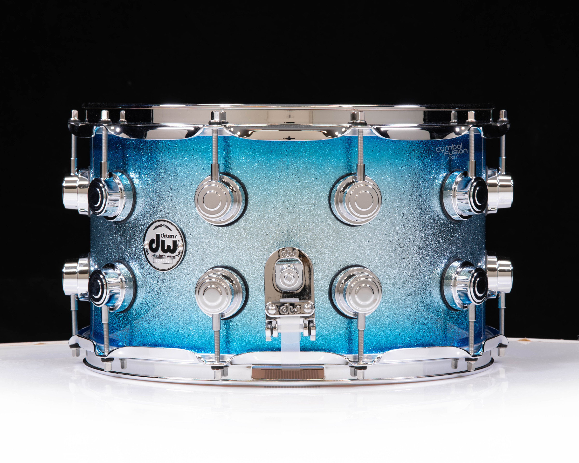 DW Collector's 8x14 SSC Maple Snare - Blue Glitz Burst w/Chrome HW