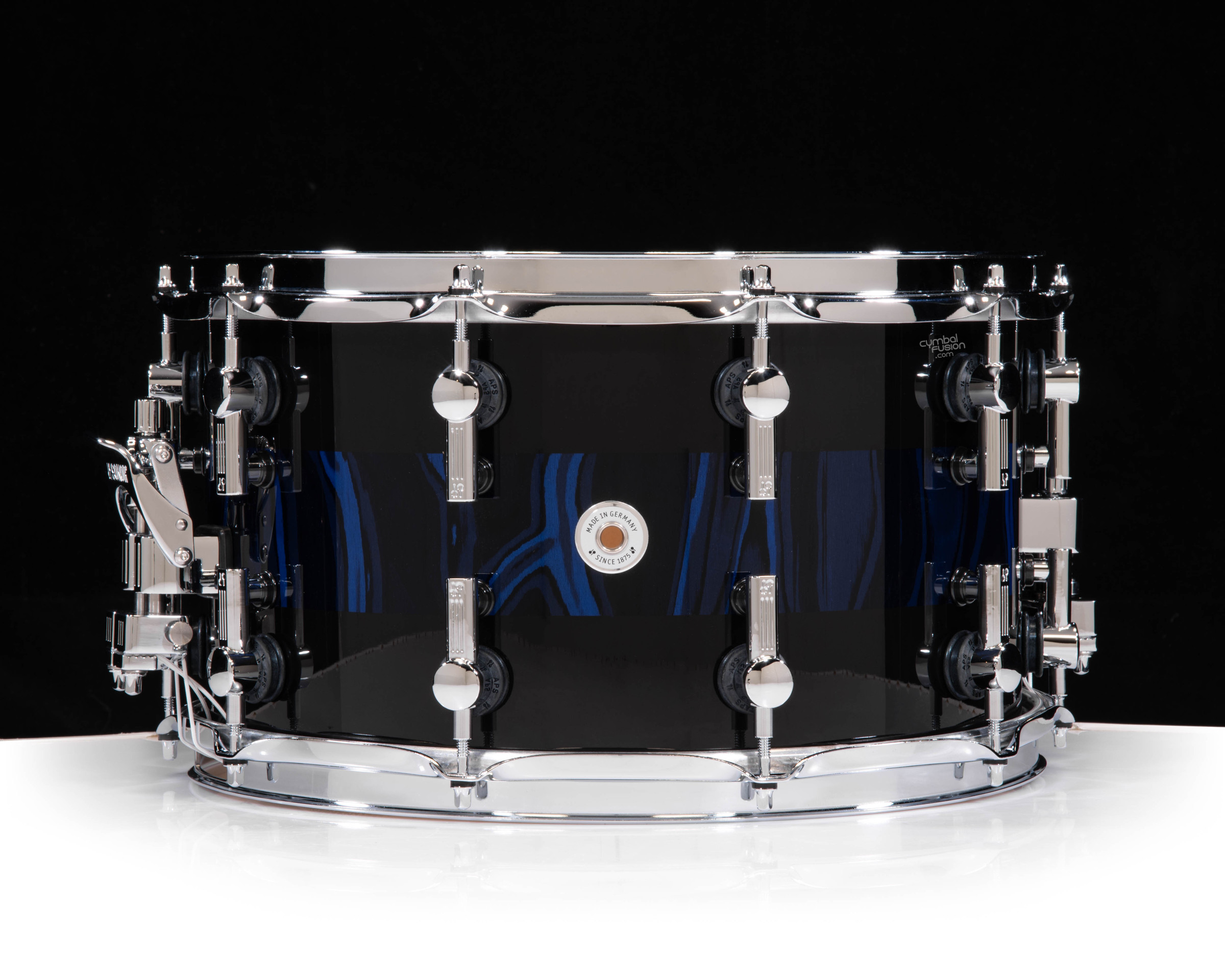 Sonor SQ2 14x8 Medium Maple Snare - Blue Tribal Stripes w/Chrome 