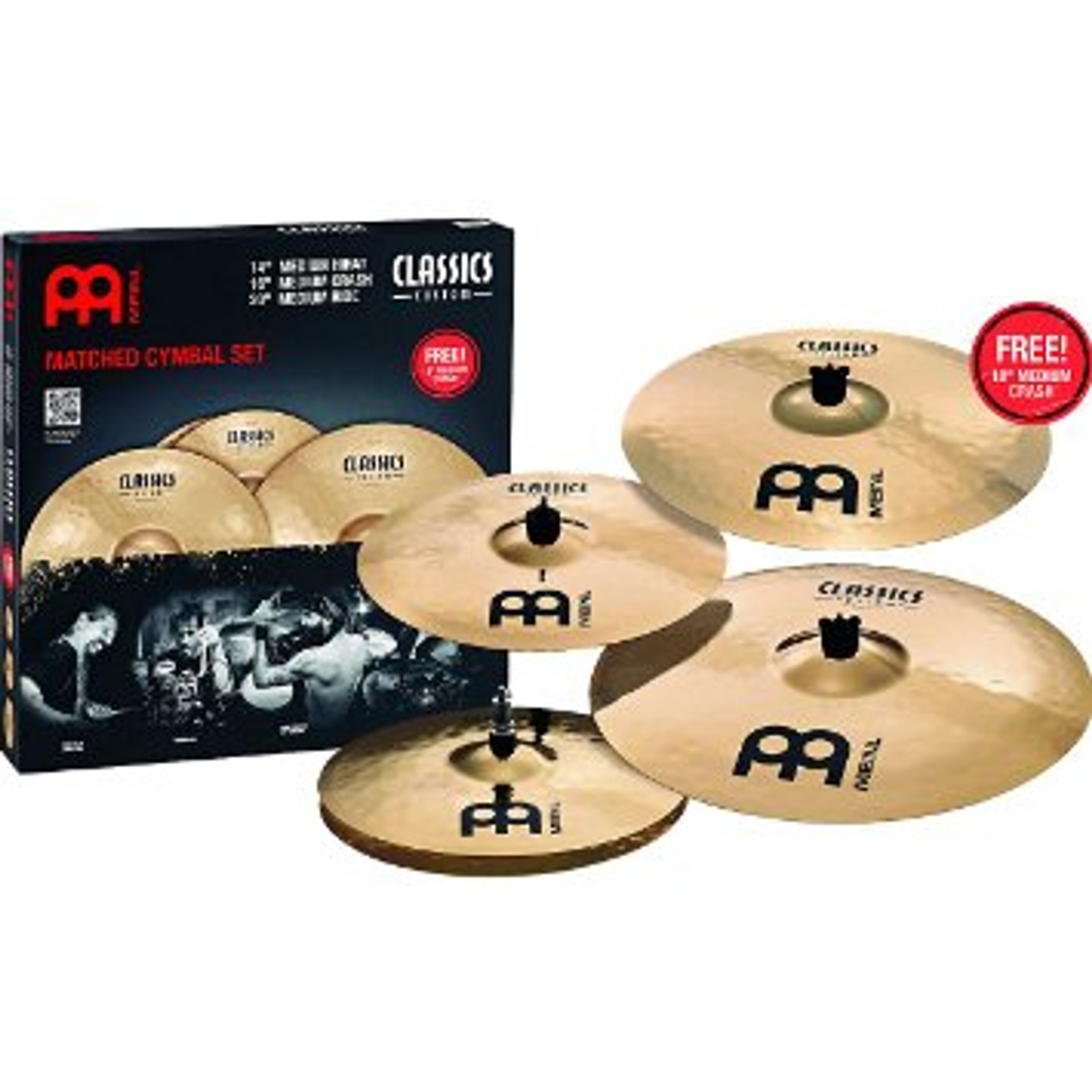 Meinl Cymbals Classic Custom Bonus Cymbal Box Set Free 18