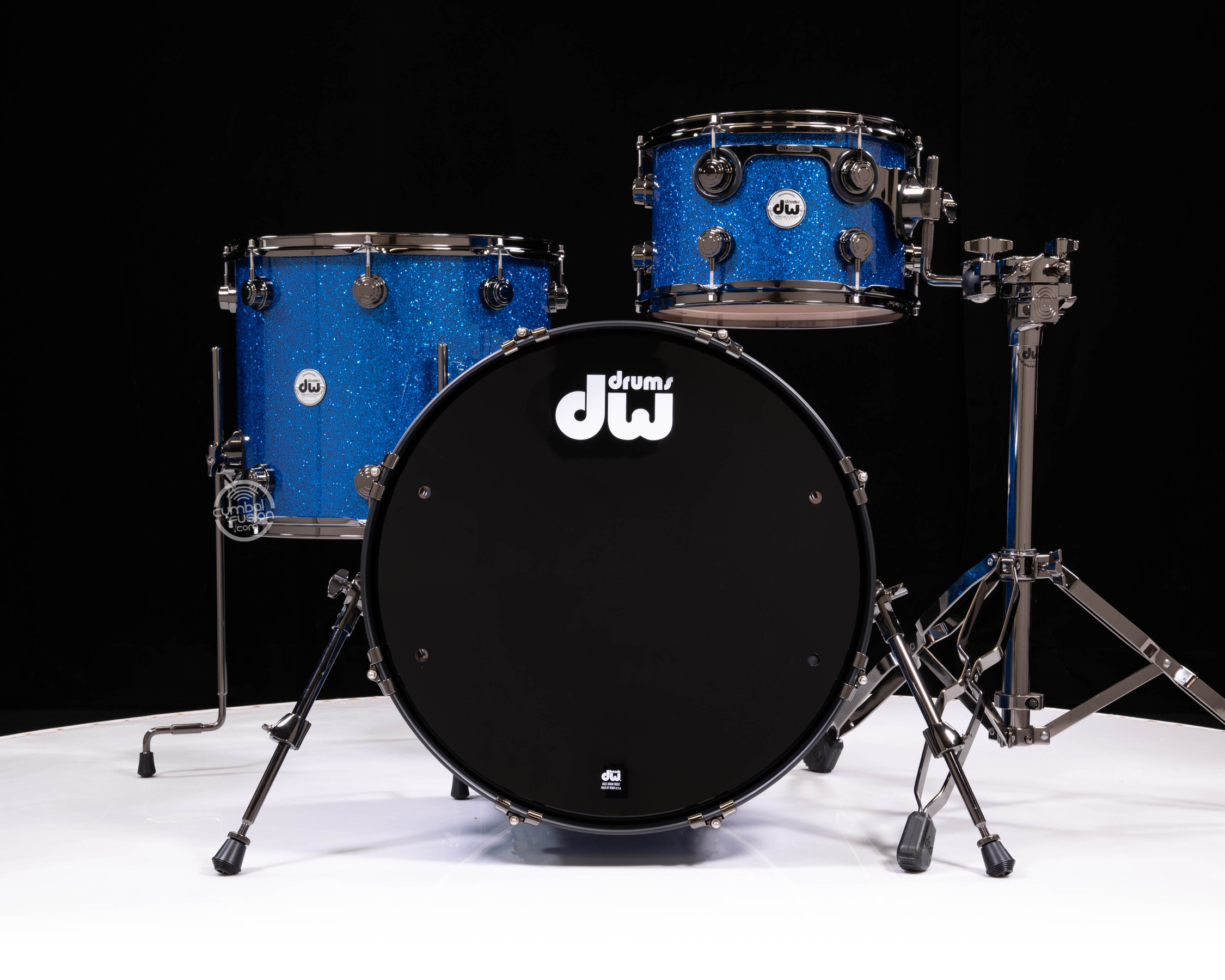 DW Collector's 3pc Maple Kit - Blue Glass -Black Nickel HW