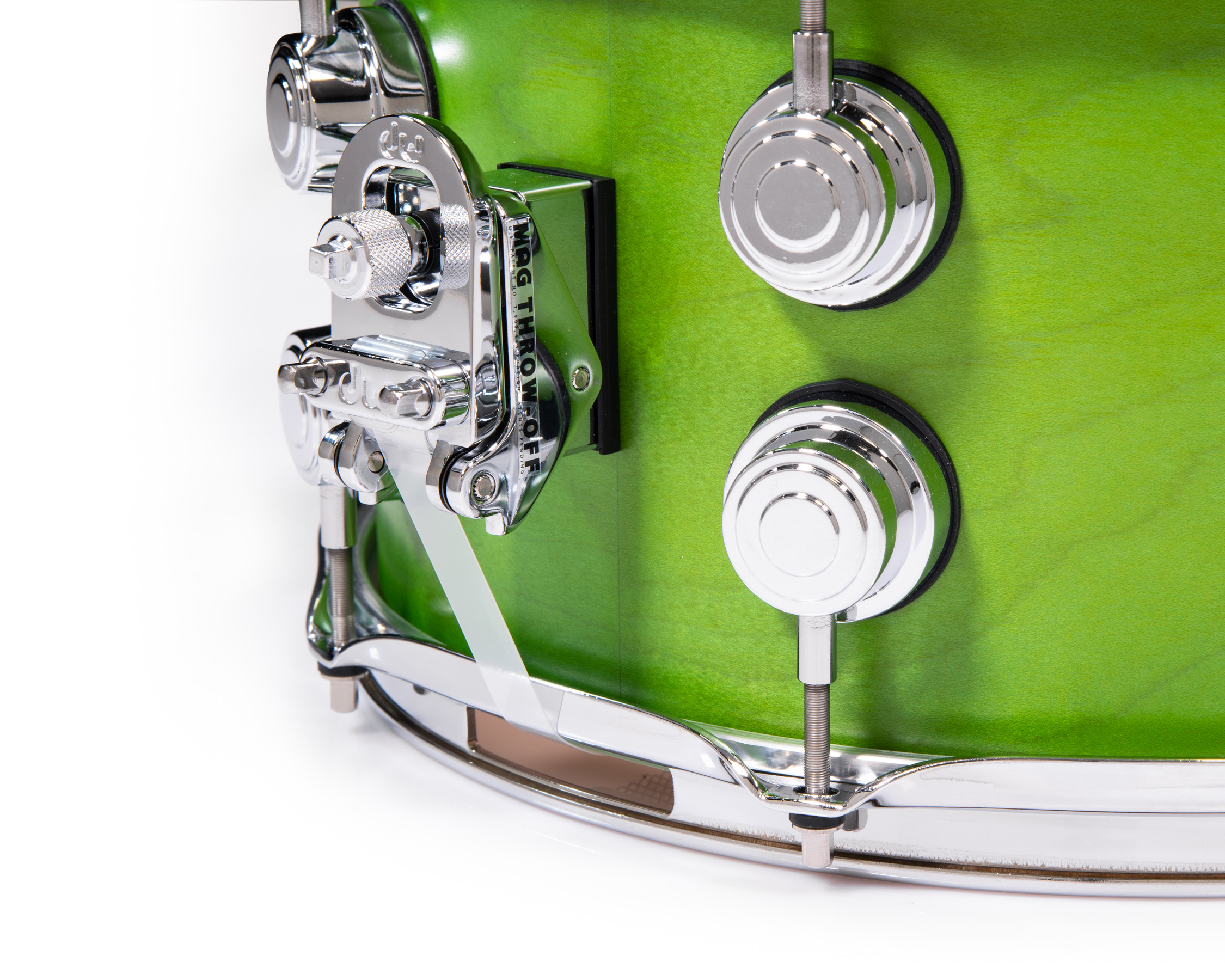 DW Collector's Pure Maple 7x13 Snare Drum - Lime Green Satin Oil