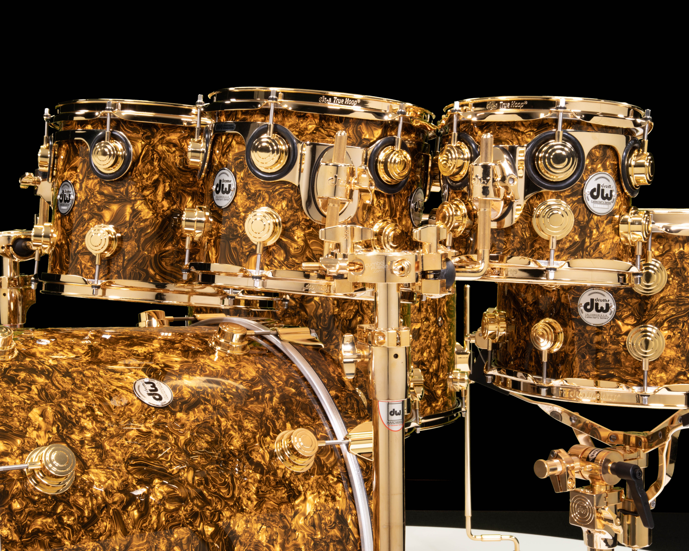 DW Collector's 7pc Maple SSC Kit - Gold Abalone w/Gold Hardware