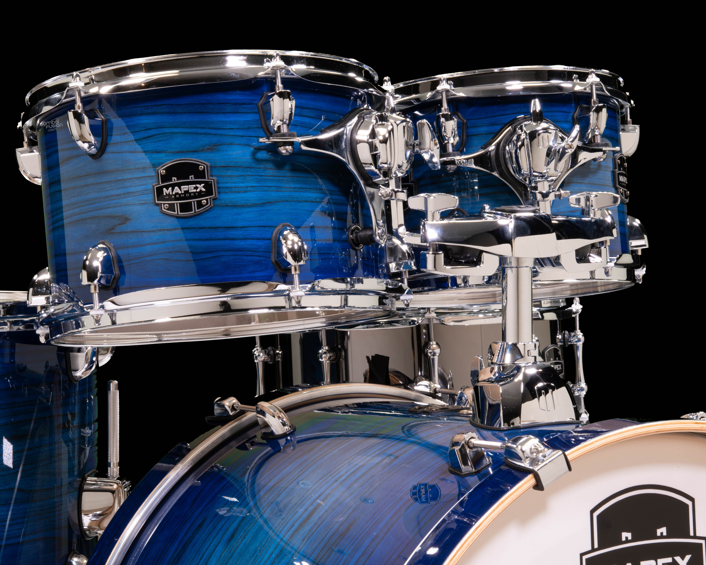 Mapex Armory 6pc Studio Fast Toms Shell Pack Blue Wave Burst