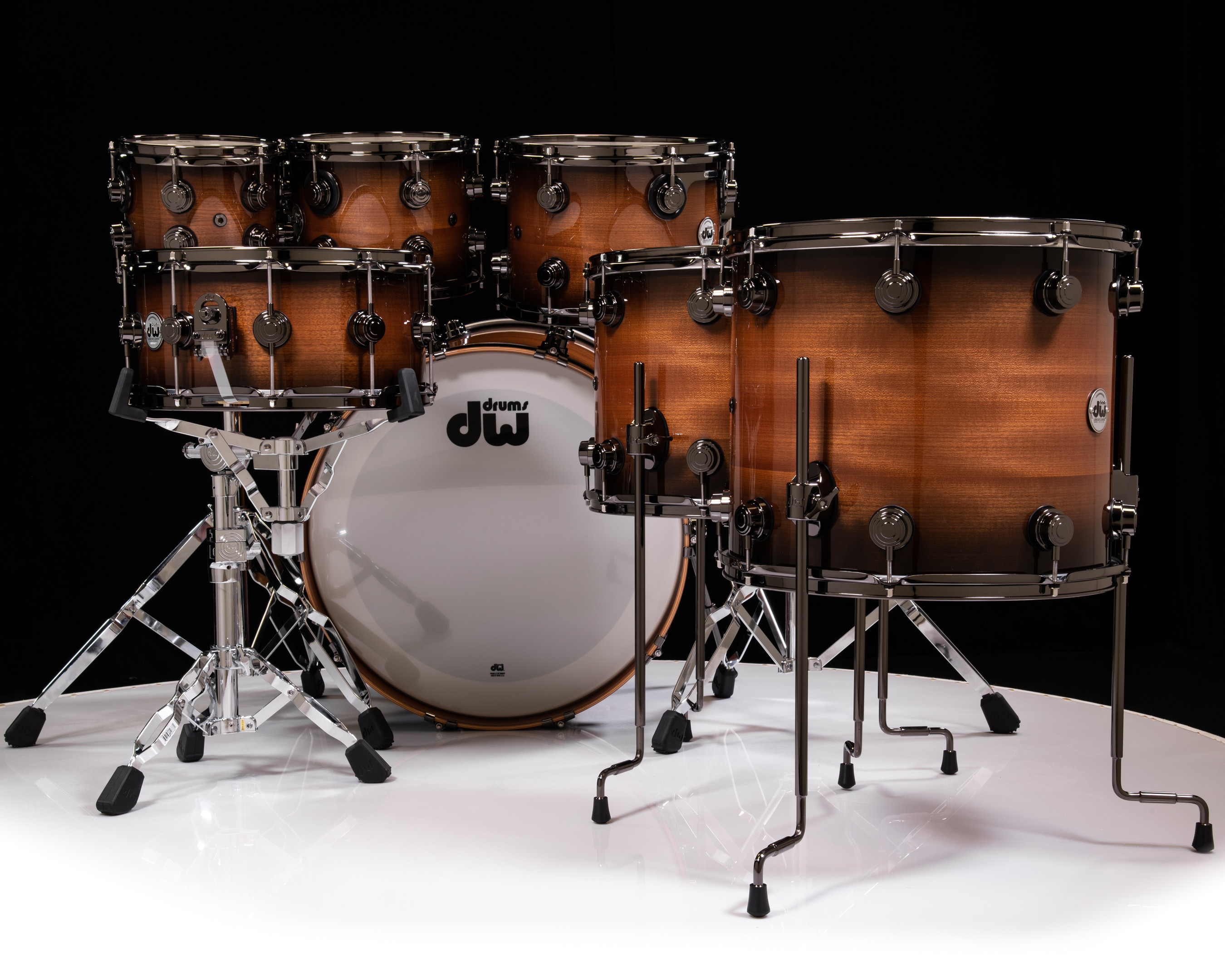 DW Collector's 7pc Mahogany Spruce - Candy Black Burst w/ Black