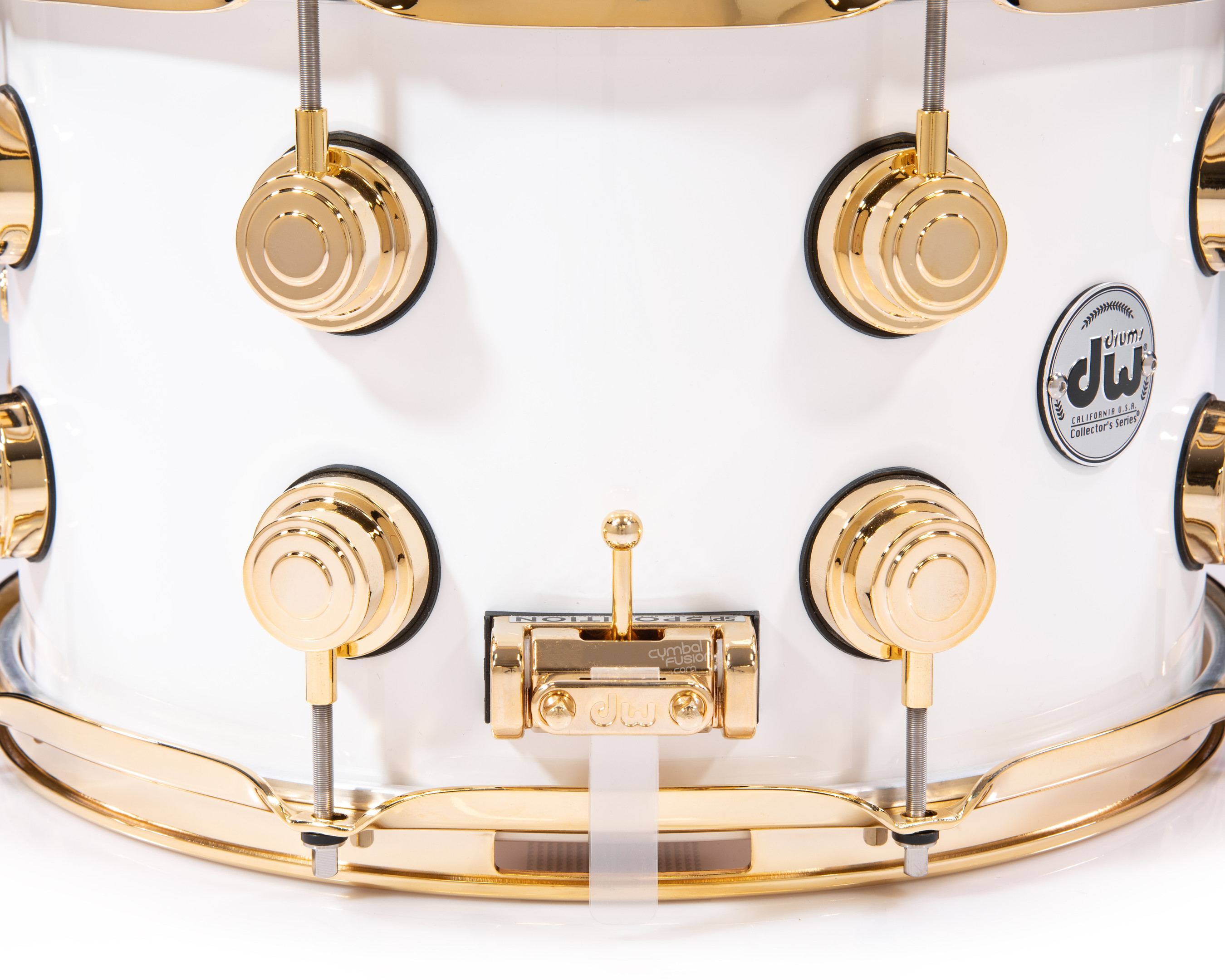 DW Collector's 8x13 Maple SSC Snare Drum - Gloss White w/Gold HW