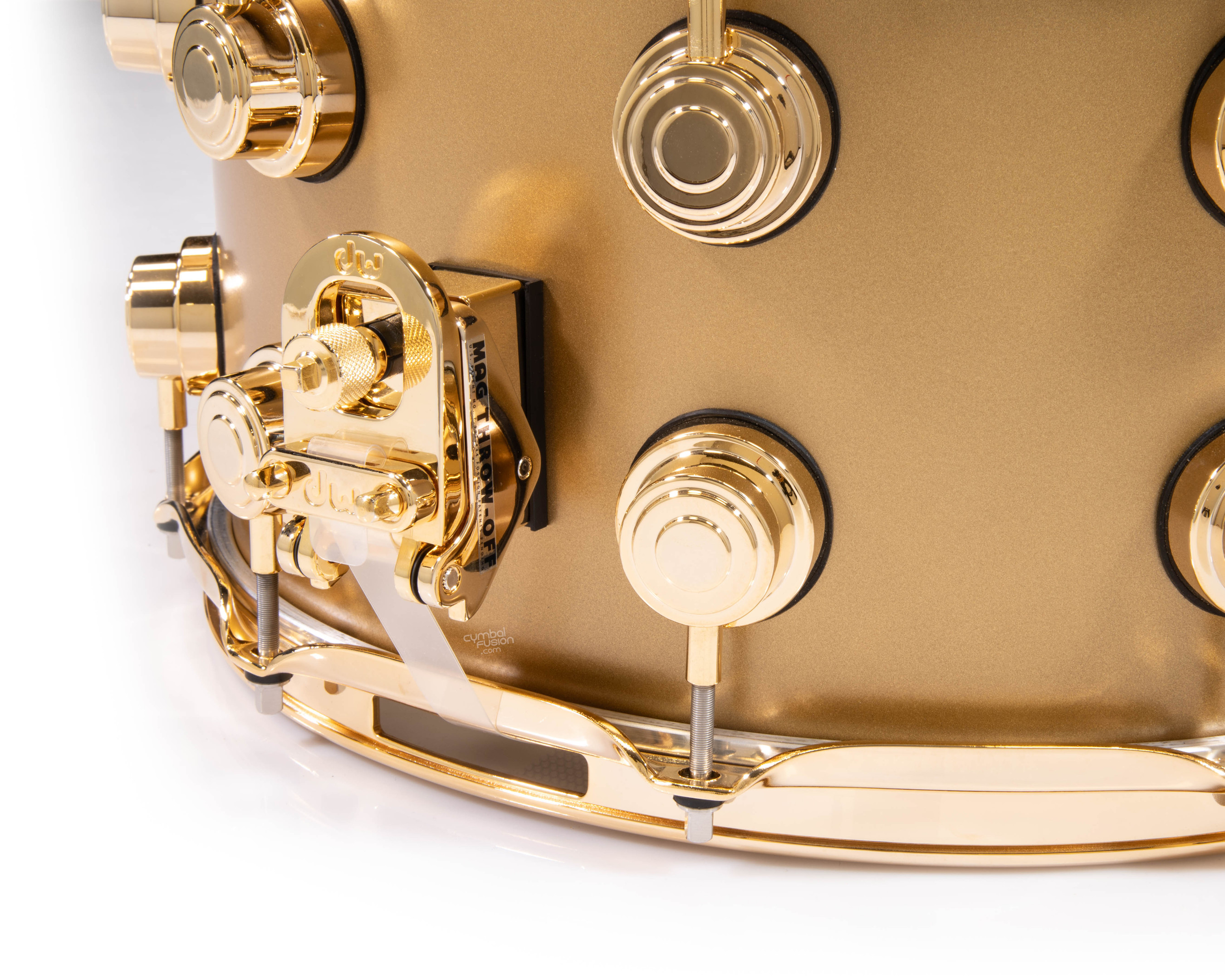 邦楽 GOLD DW Brass Snare Drum 8x14 Gold Hardware - Sun Gold - CymbalFusion.com