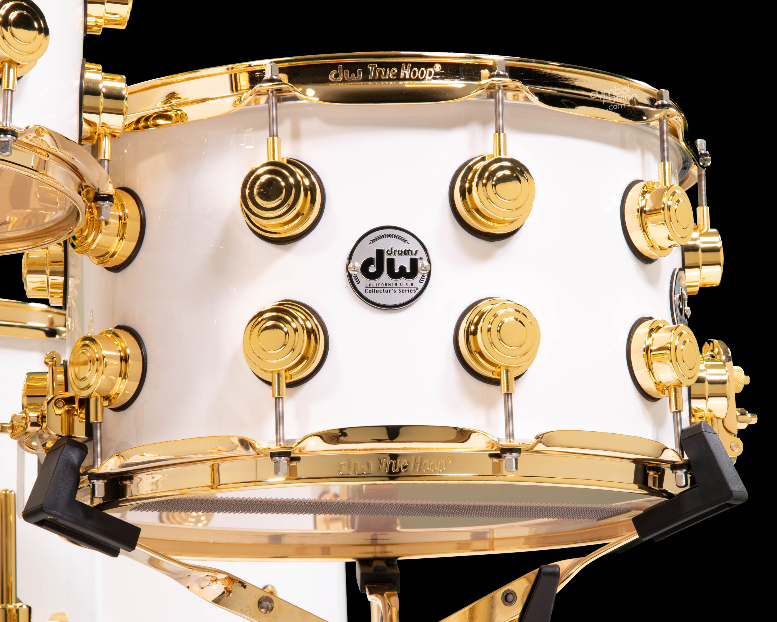 DW Collector's 7pc Maple SSC Kit Gloss White Lacquer w/Gold