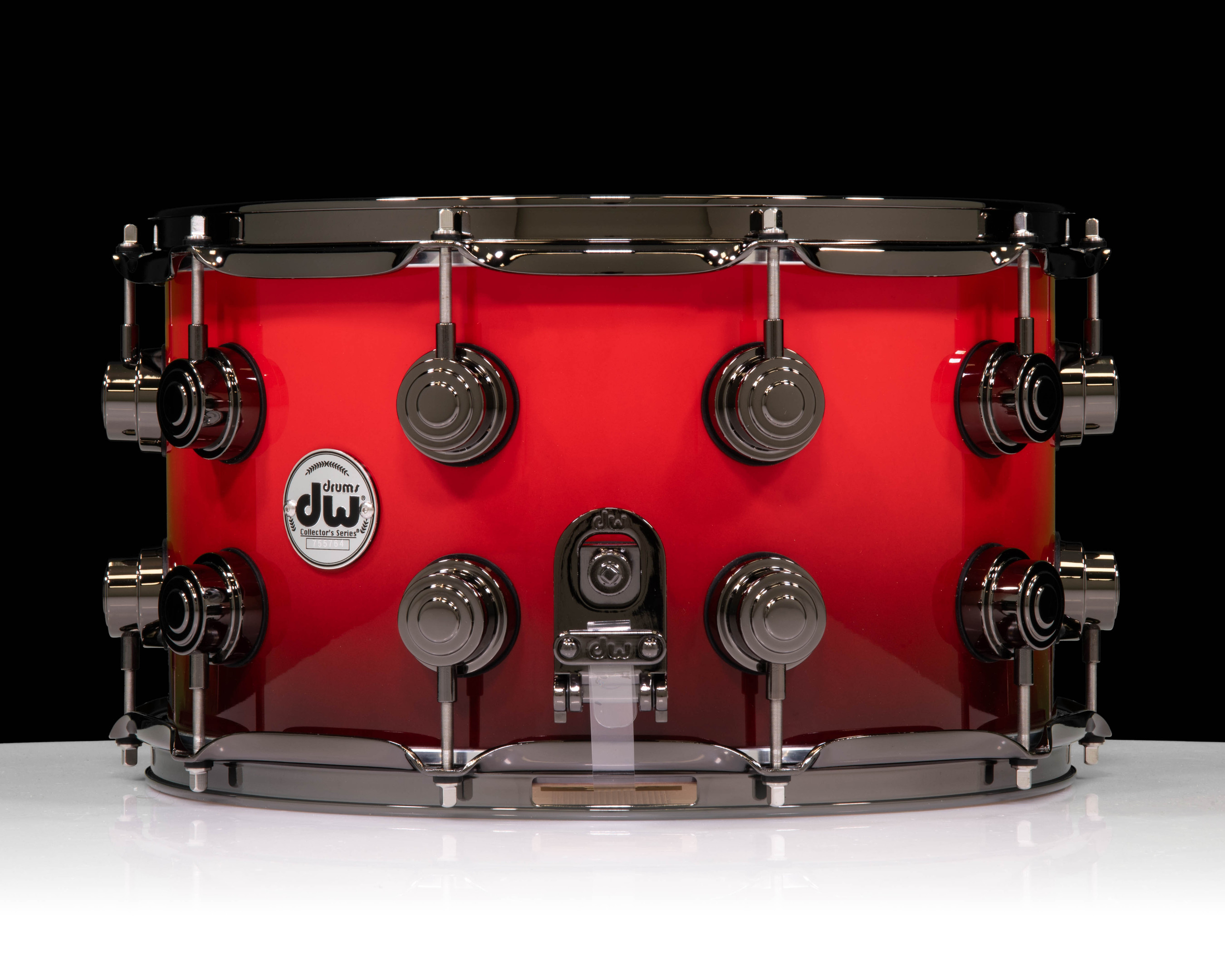 DW Collector's SonicPly 8x14 Snare Drum – Scarlet Red to Piano