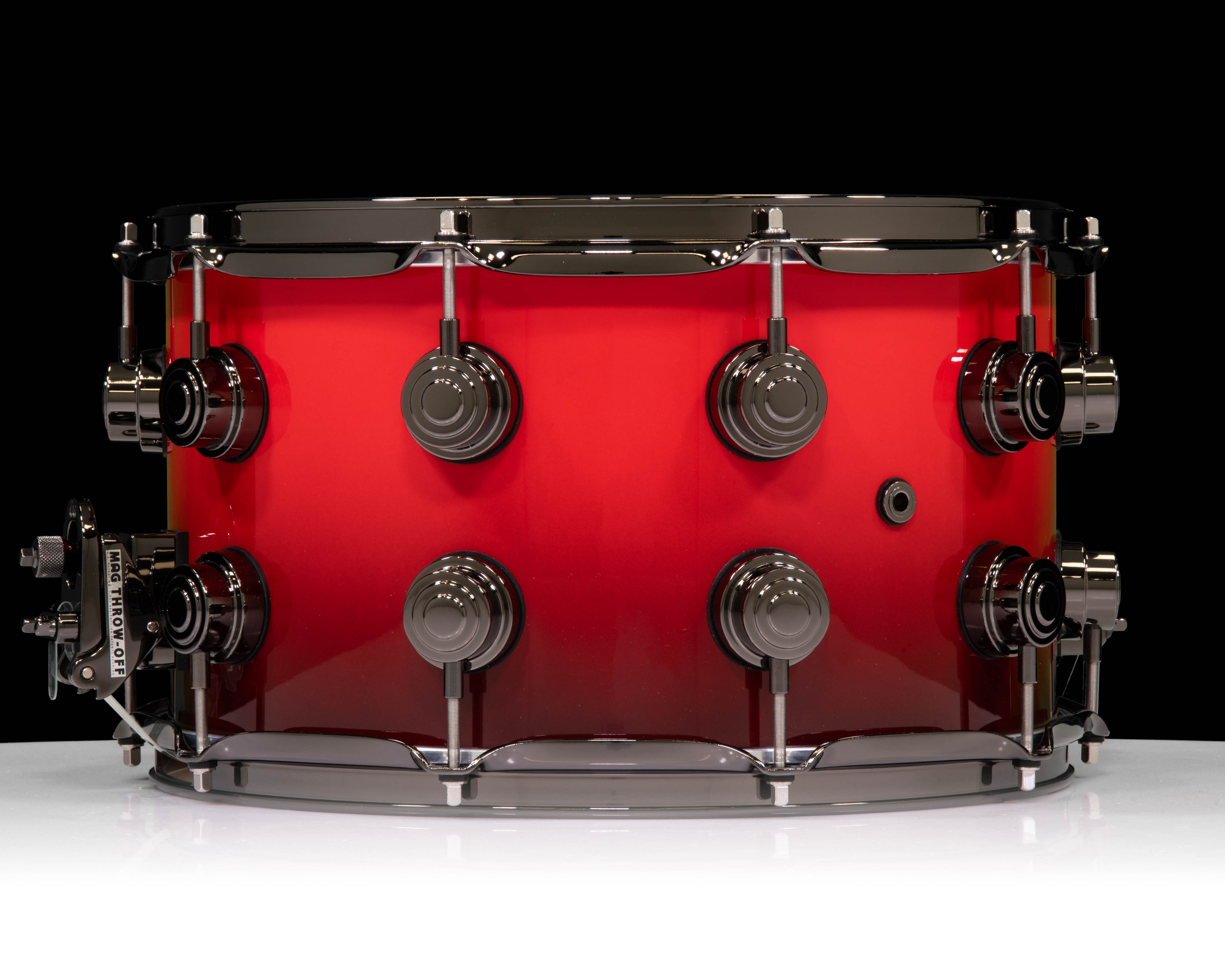 DW Collector's SonicPly 8x14 Snare Drum – Scarlet Red to Piano