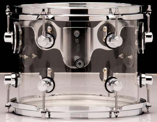 DW Acrylic Design Series Drum 8" x 10" Tom - Clear