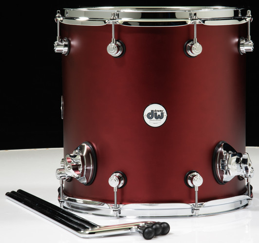 DW Design Series 14x14 Floor Tom - Crimson Satin Metallic