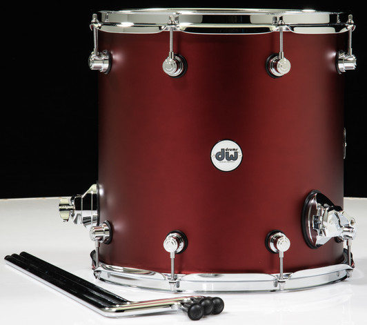DW Design Series 14x14 Floor Tom - Crimson Satin Metallic