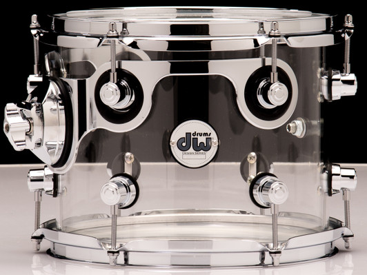 DW Acrylic Design Series Drum 9" x 12" Tom - Clear DDAC0912STCL