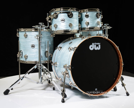 DW Collector's Cherry/Mahogany 5pc Shell Pack - Pale Blue Oyster