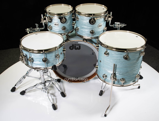 DW Collector's Cherry/Mahogany 5pc Shell Pack - Pale Blue Oyster