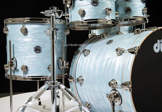 DW Collector's Cherry/Mahogany 5pc Shell Pack - Pale Blue Oyster