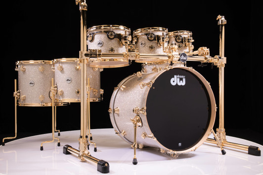 DW Collector's 7pc Maple SSC Shells Broken Glass w/Gold Hardware