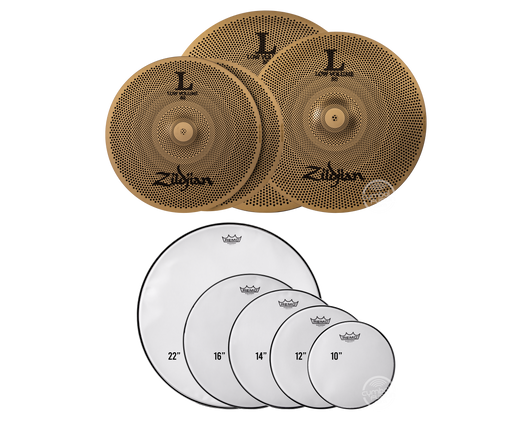 Zildjian Low Volume Quiet Pack with Remo Silent Stroke Drumheads LV468RH