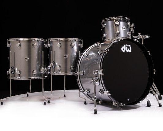 DW Drum Workshop Collectors Series Stainless Steel 5 Pc. Drum Set Kit with  Nickel Hardware $5299.99